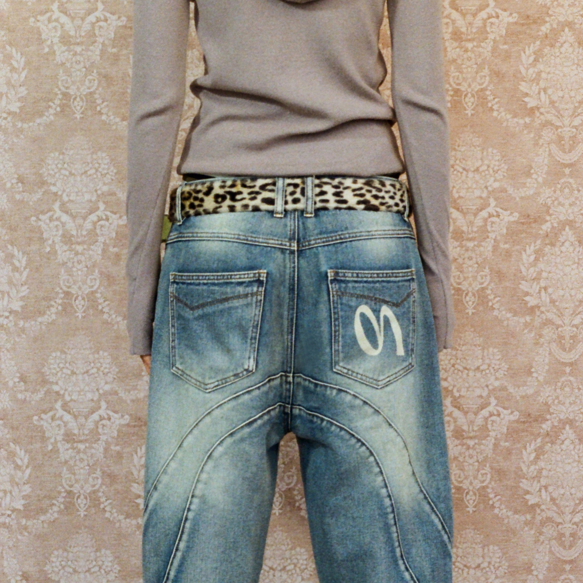 OINIMI Leopard Oval-Buckle Belt