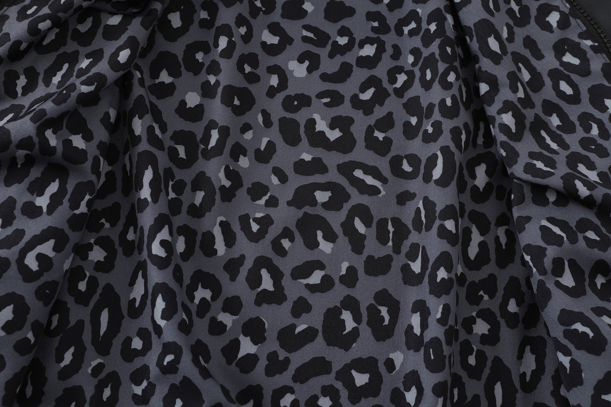 FREE CENTER Reversible Leopard Print Hooded Jacket