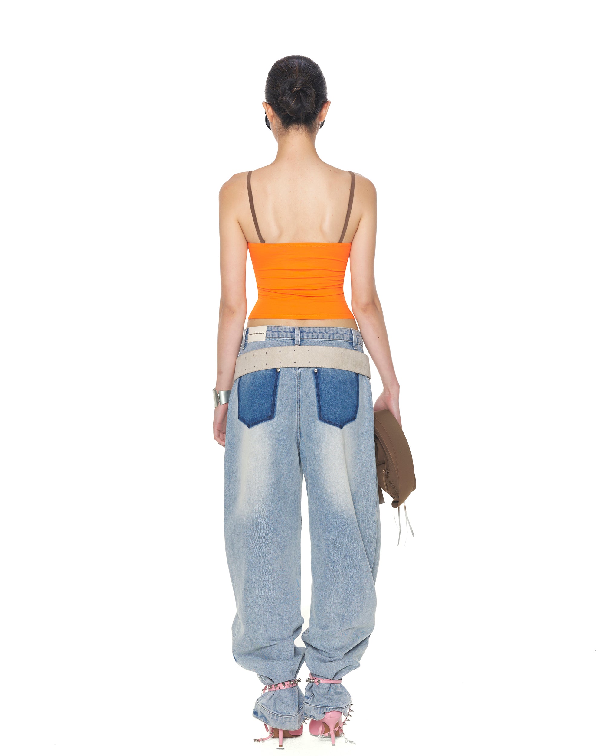 NEVER OFFEND L ANGEL Inside-Out Dark Pocket Straight-Leg Jeans