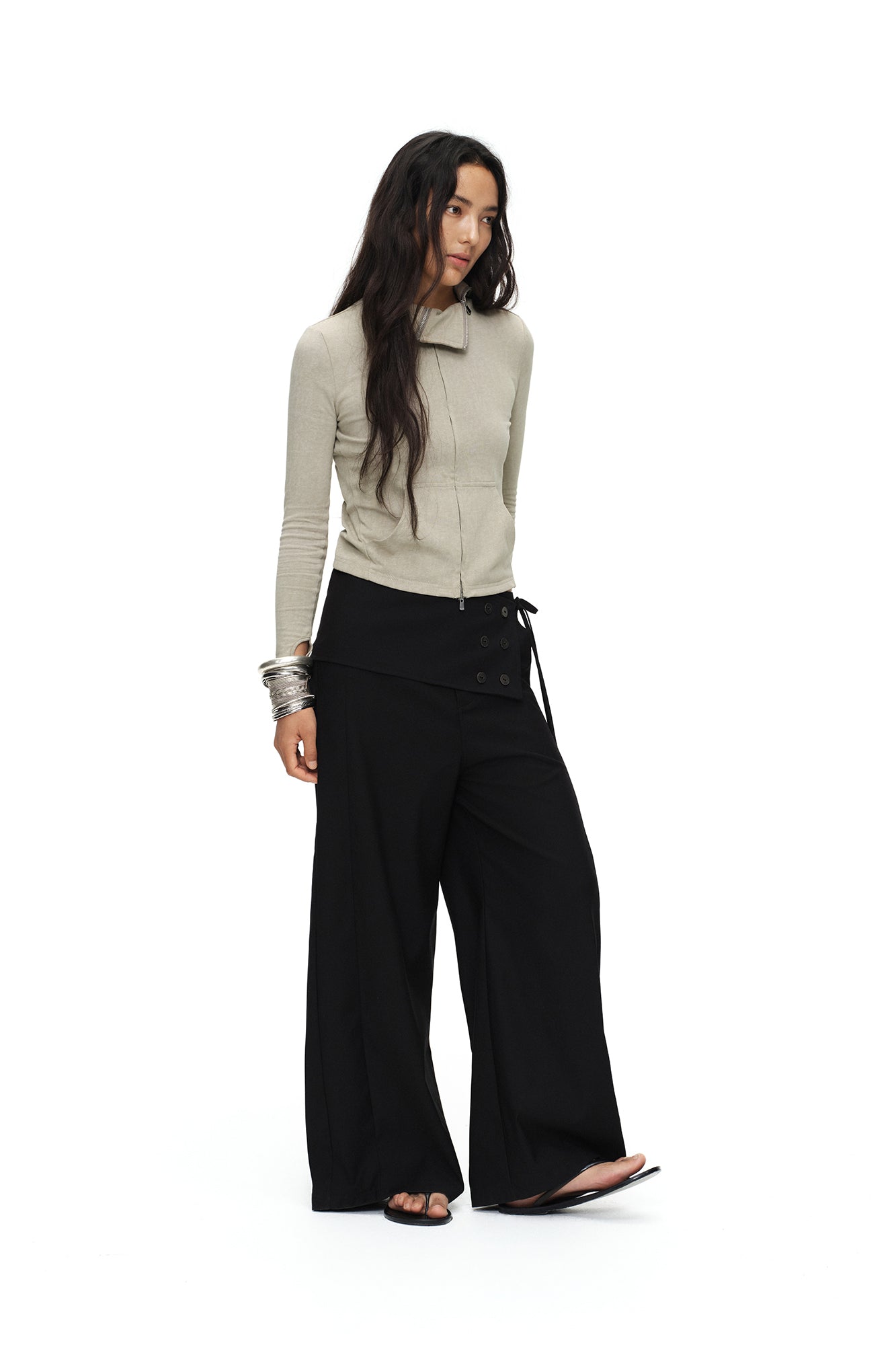 OINIMI Deconstructed Triple-Zip Funnel-Neck Jacket