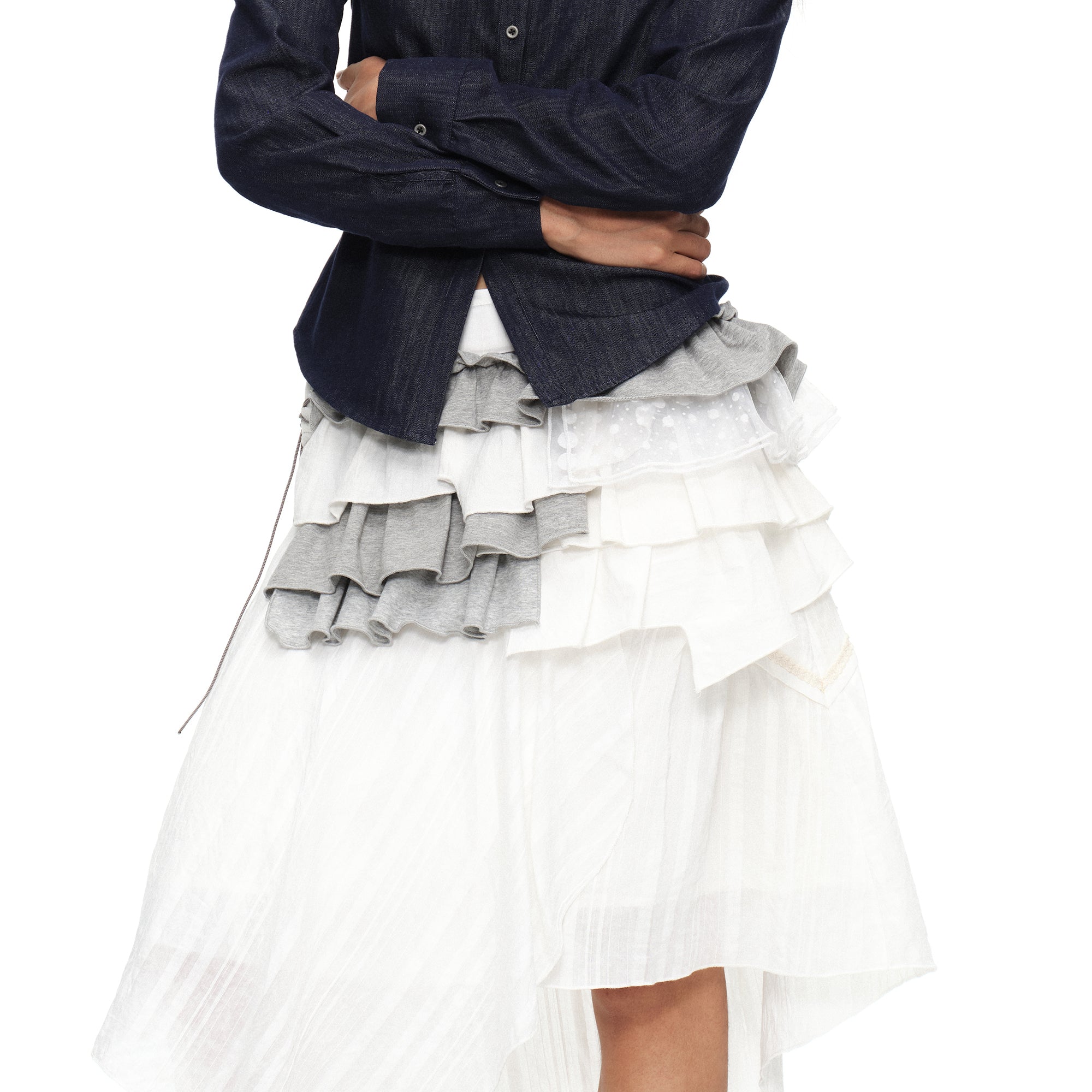 OINIMI Spliced Layered Ruffle Belt
