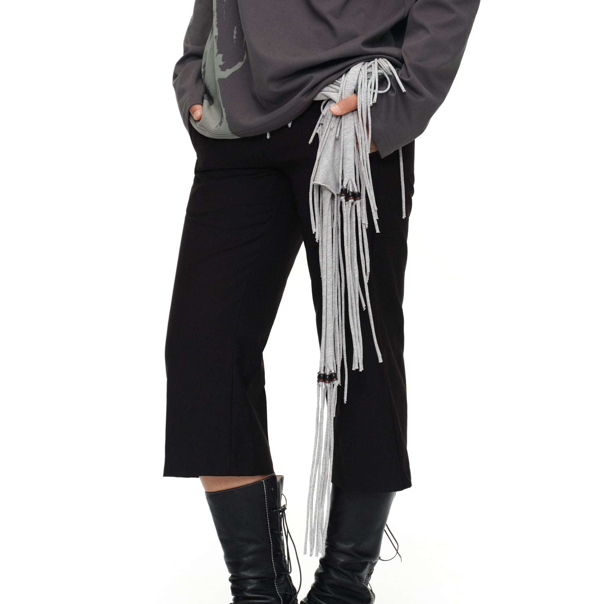OINIMI Draped Beaded Fringe Multiway Scarf