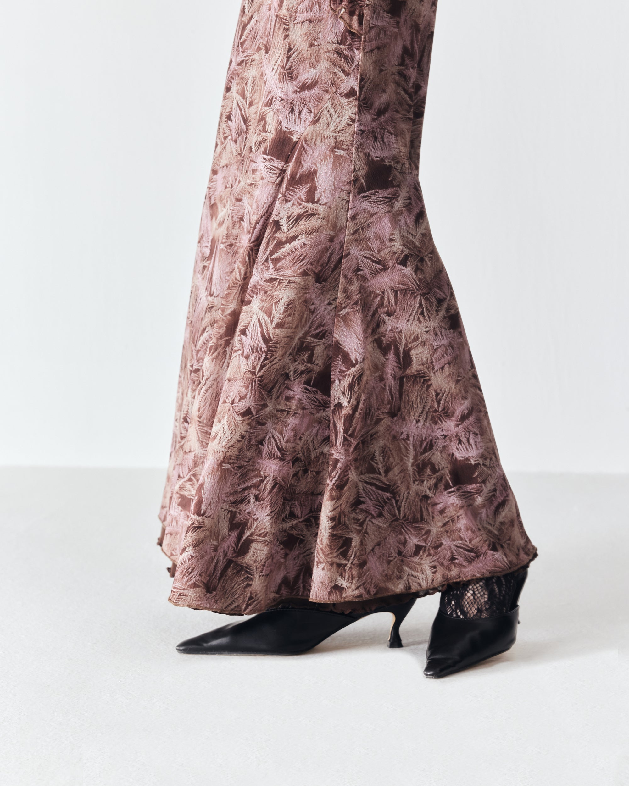 JIUWU PARK Maple Print Mesh Mermaid Skirt