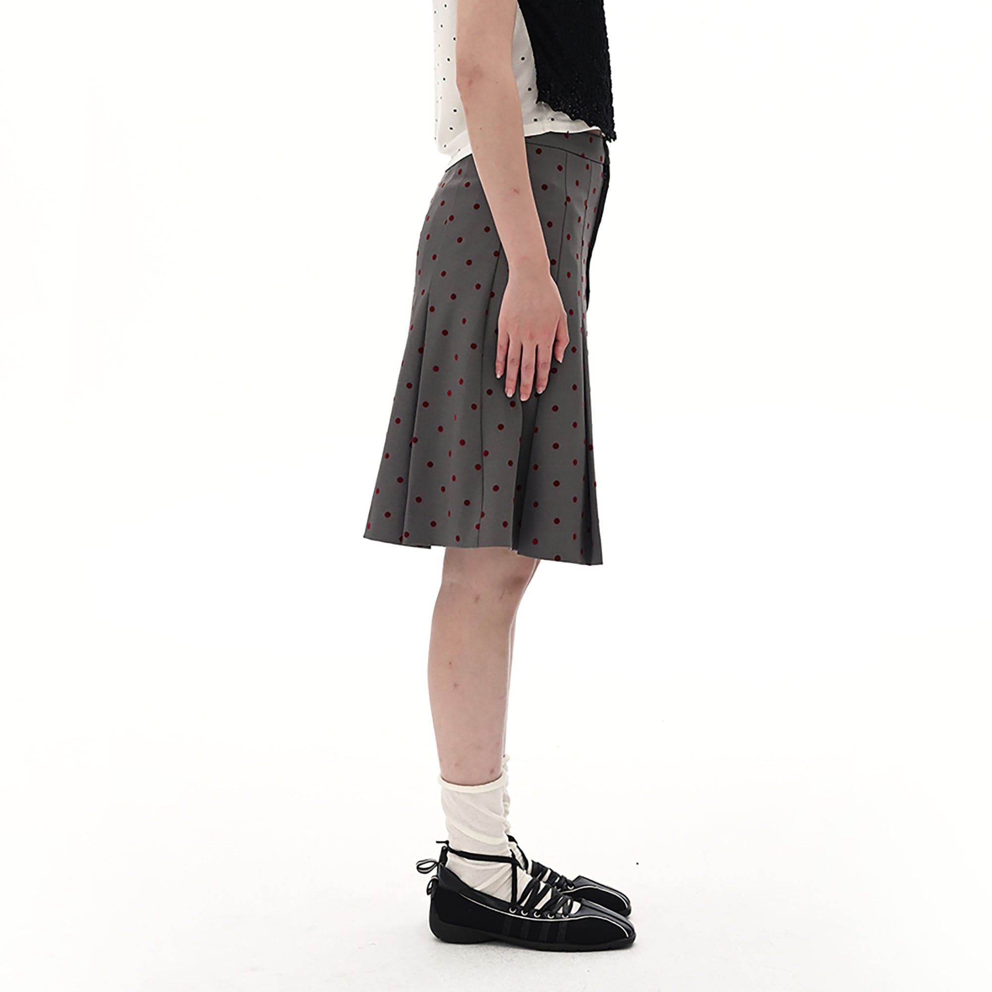 NOESE Polka Dot Pleated Skirt