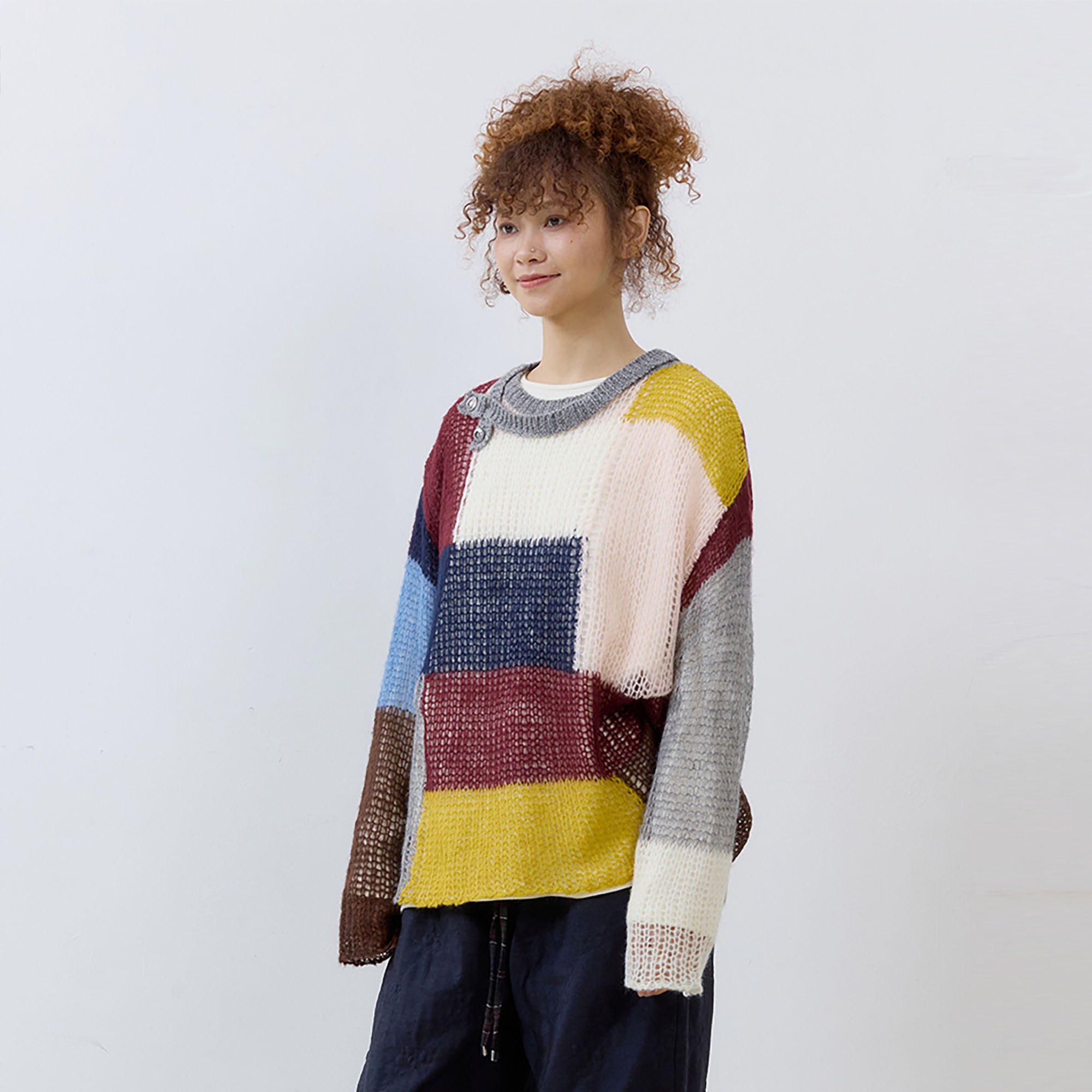 NOESE Contrast Layered-Collar Sweater