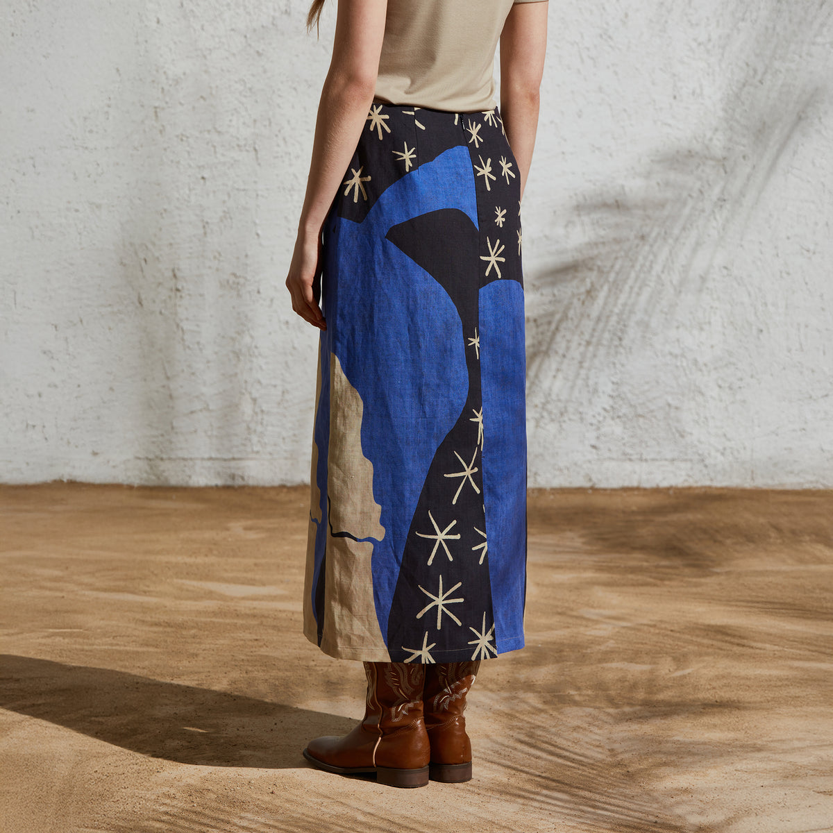 BOBBYBECKY Retro Horse Graphic Midi Skirt