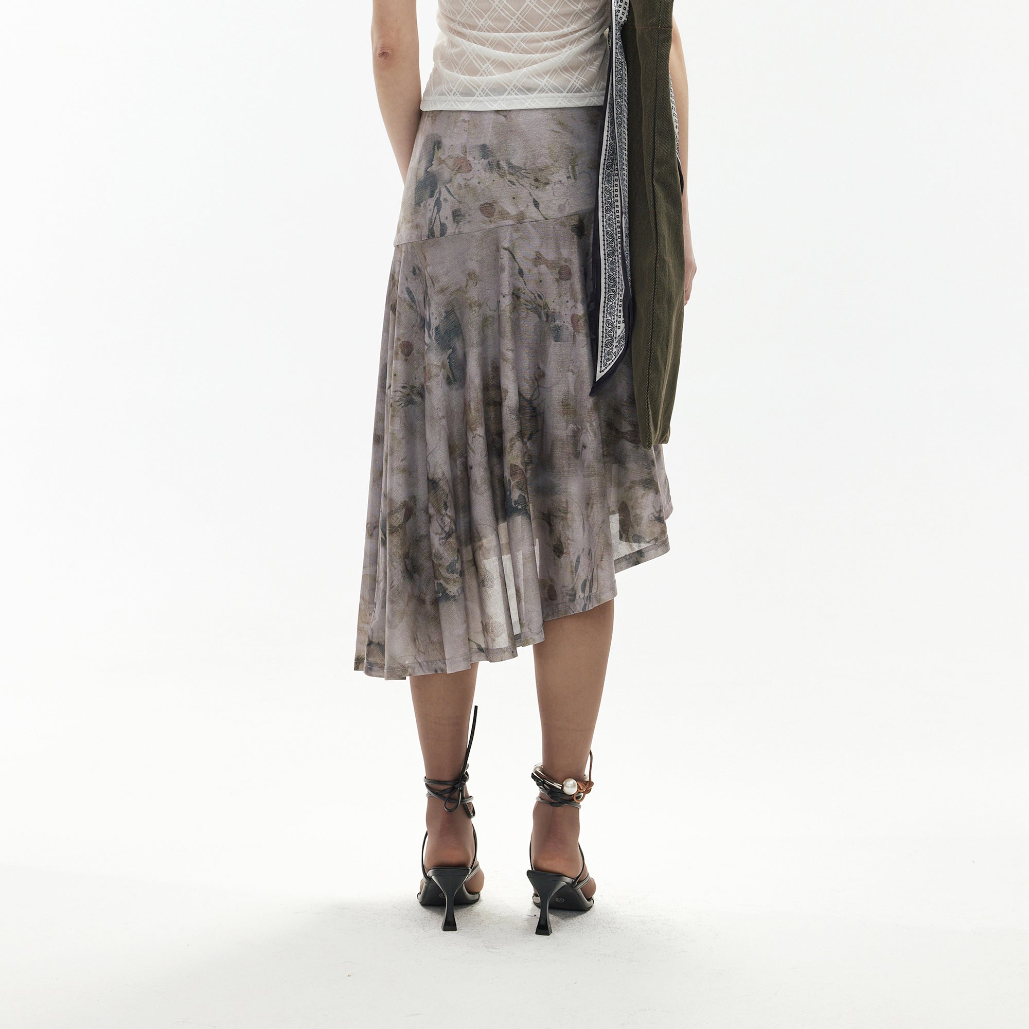 JIUWU PARK Tie-Dye Embellished Asymmetrical Skirt