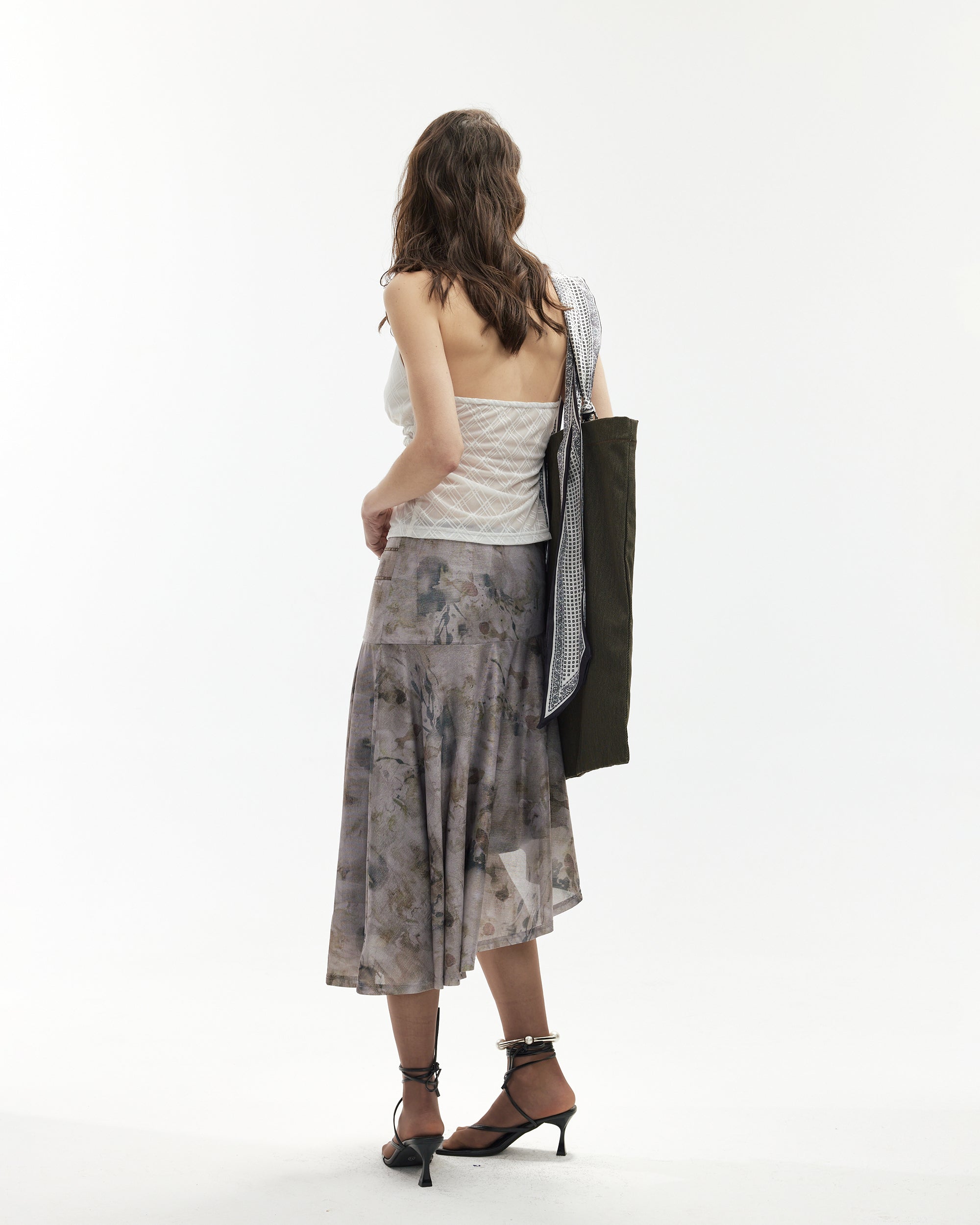 JIUWU PARK Tie-Dye Embellished Asymmetrical Skirt