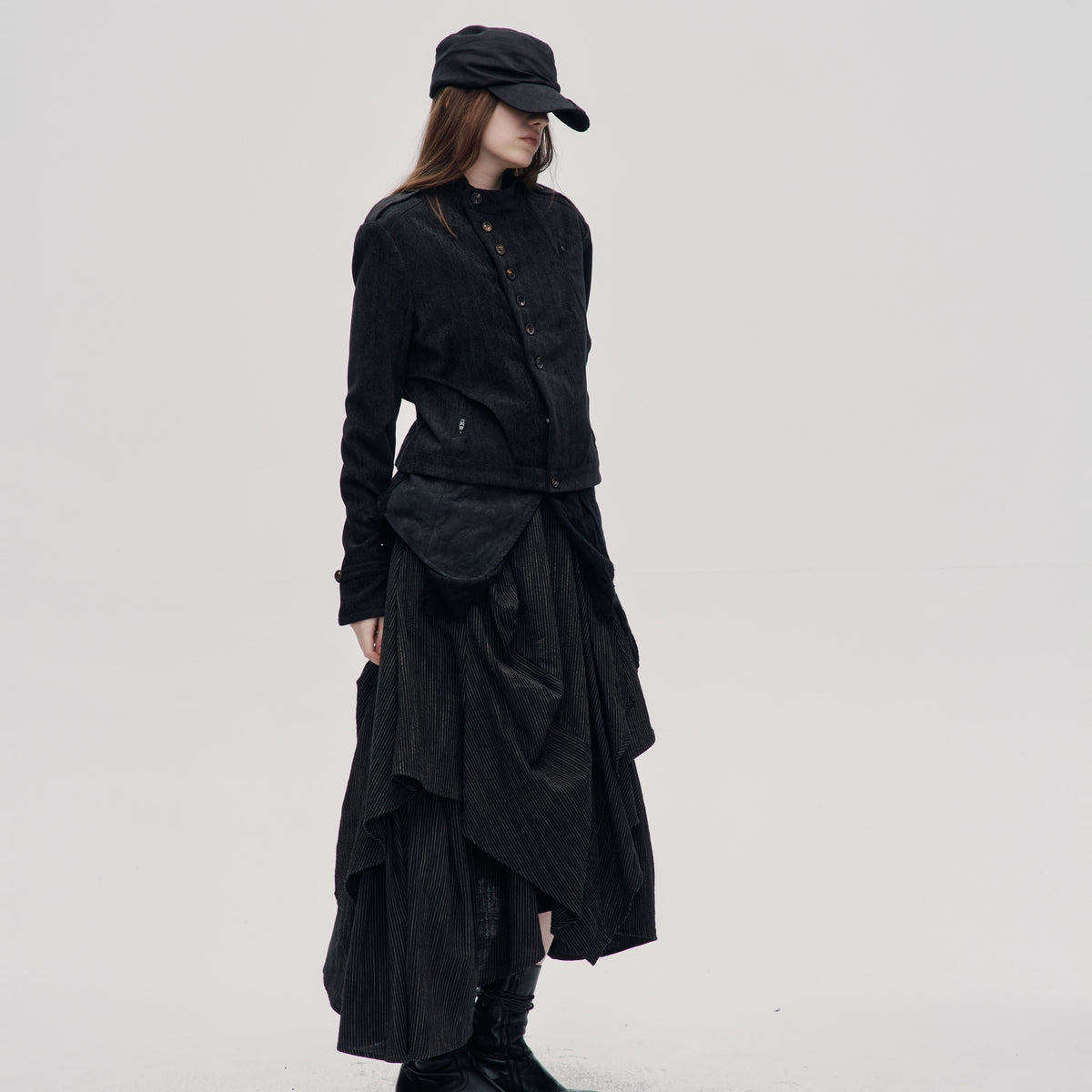 ILNya Nieternite Nifutur Napoleon Collar Slim Short Jacket — square · side