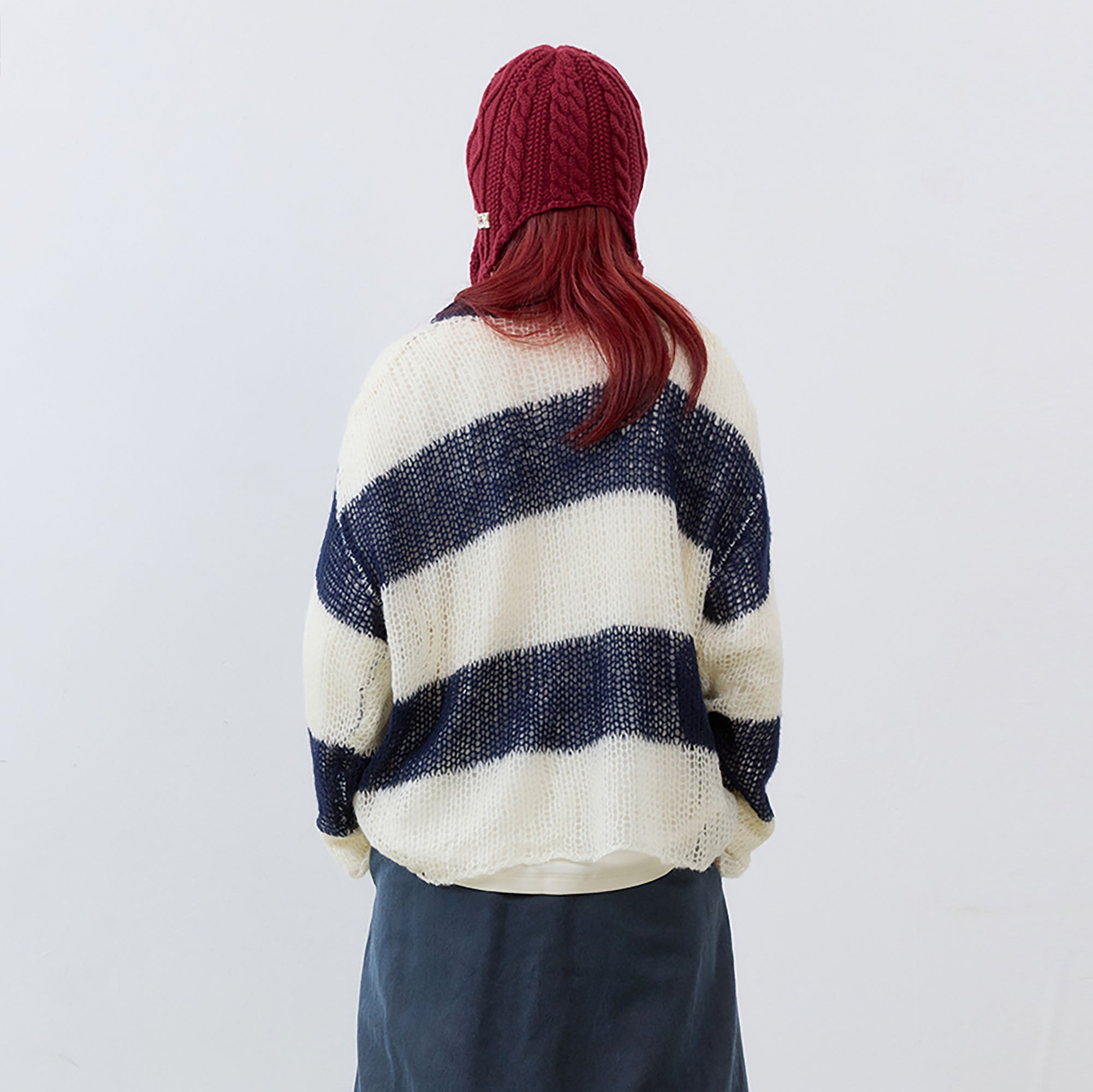 NOESE Contrast Layered-Collar Sweater