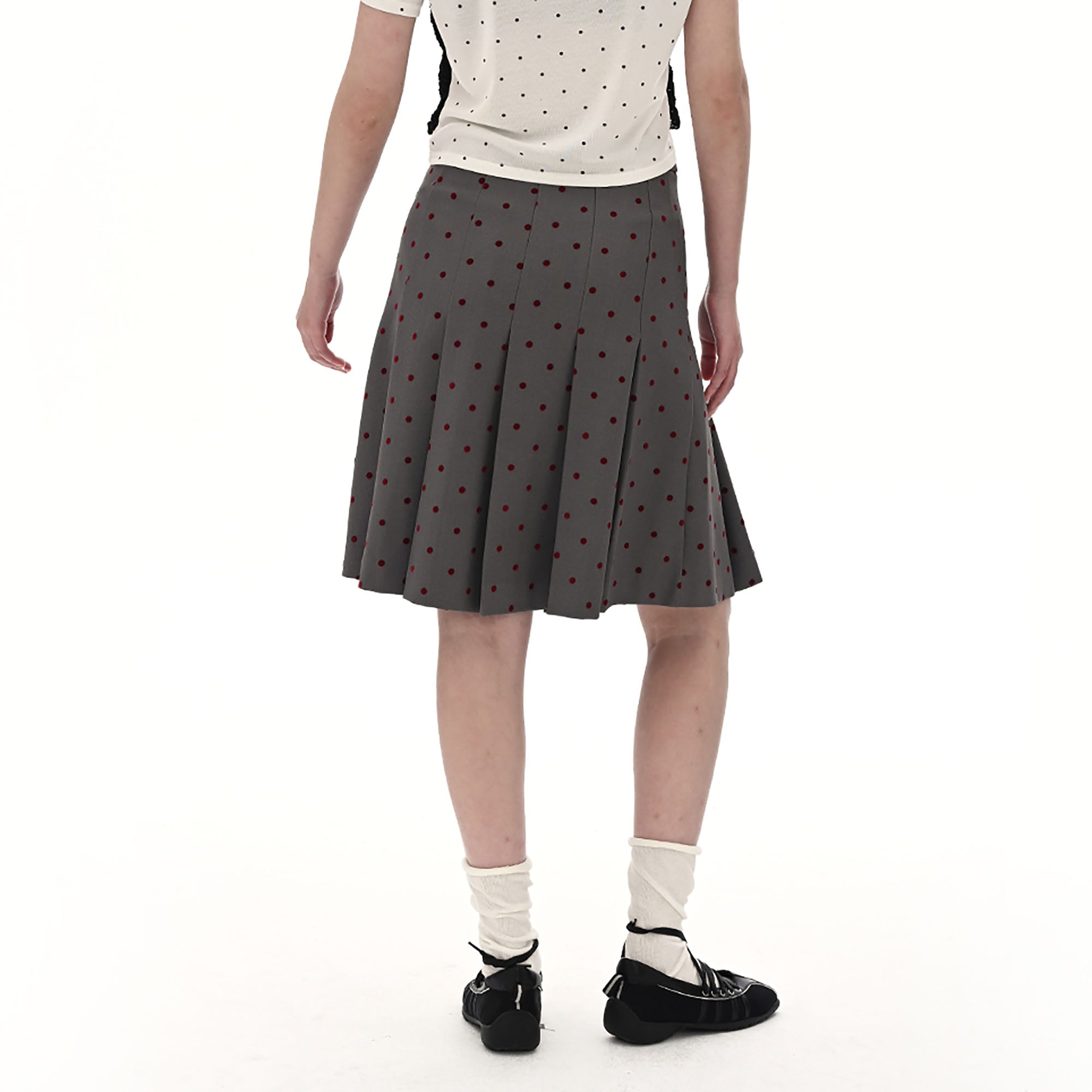 NOESE Polka Dot Pleated Skirt