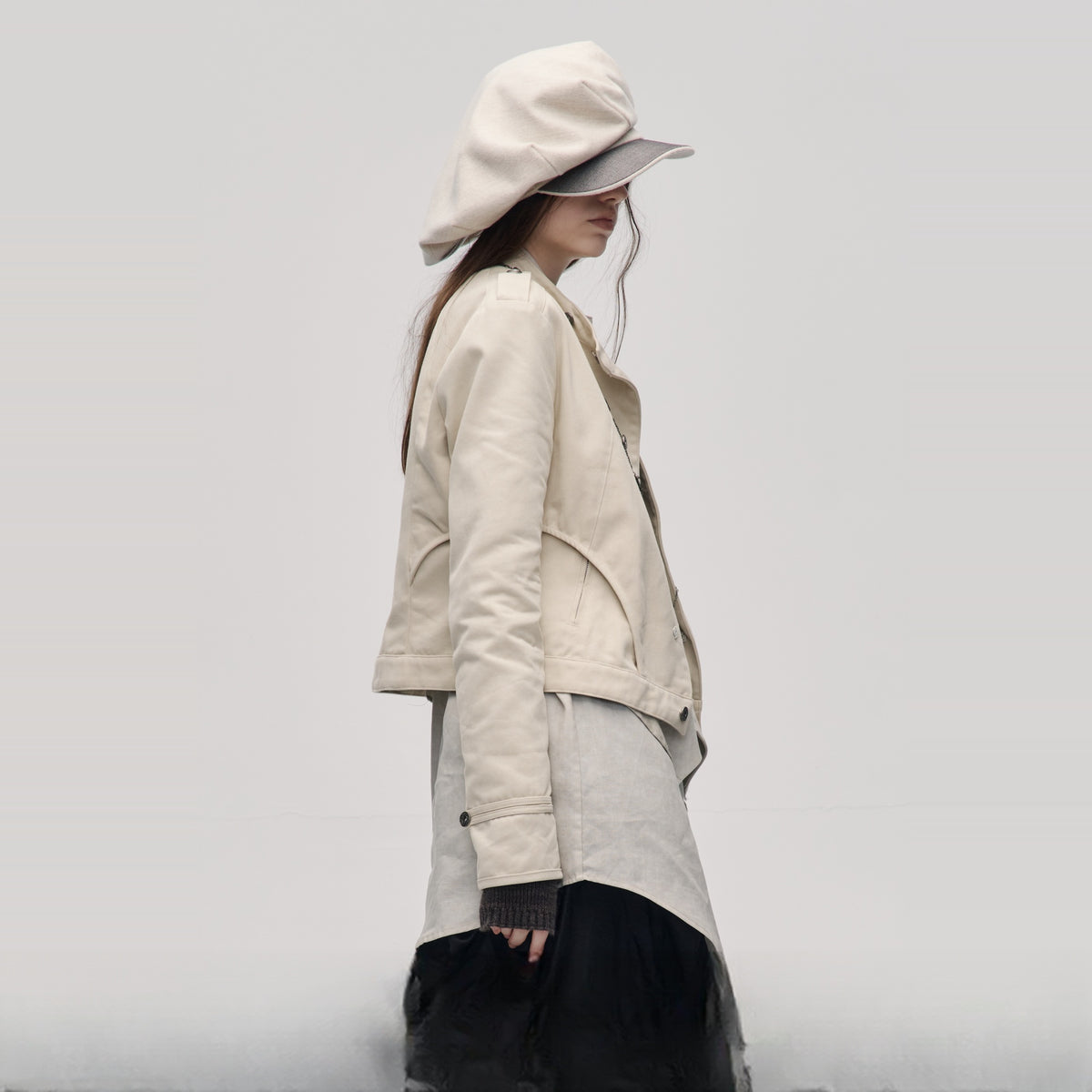 ILNya Nieternite Nifutur Napoleon-Collar Slim Cropped Jacket — square · side