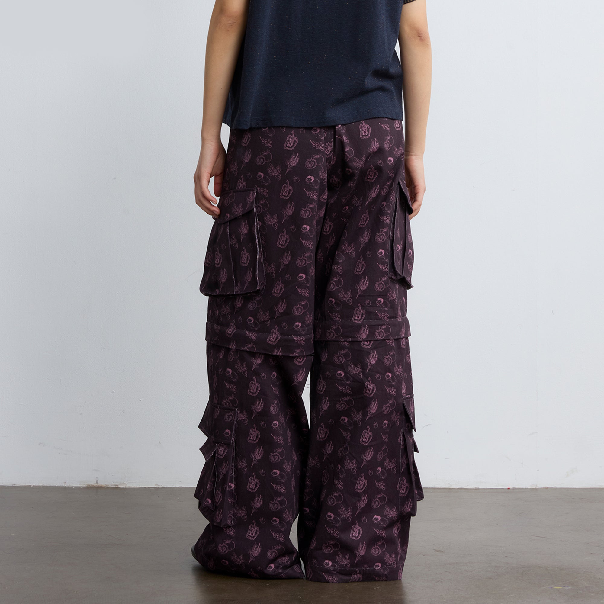 NOESE Botanical Full-Print Convertible Cargo Pants