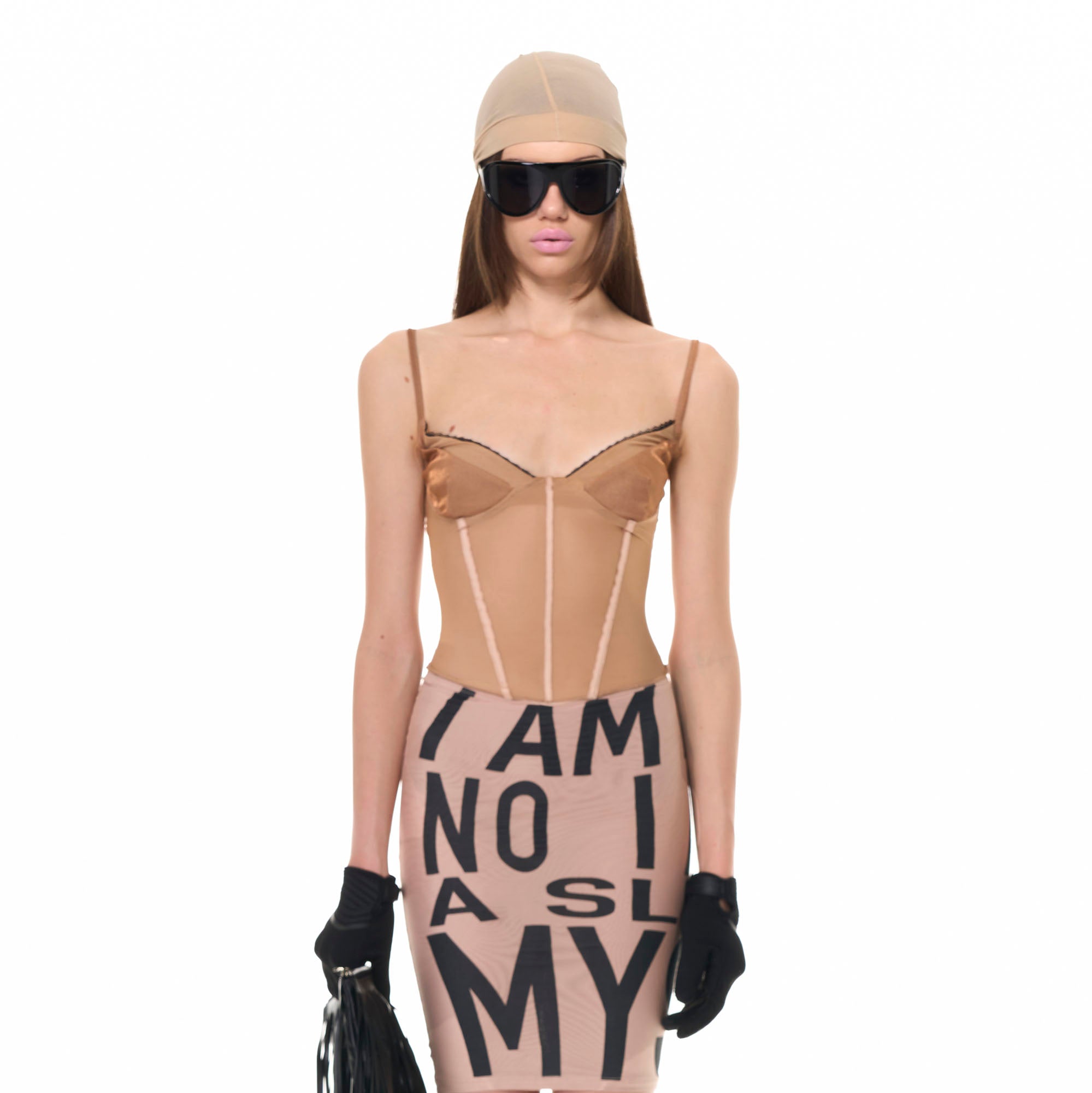 NEVER OFFEND L ANGEL Sheer Corset Cami Top