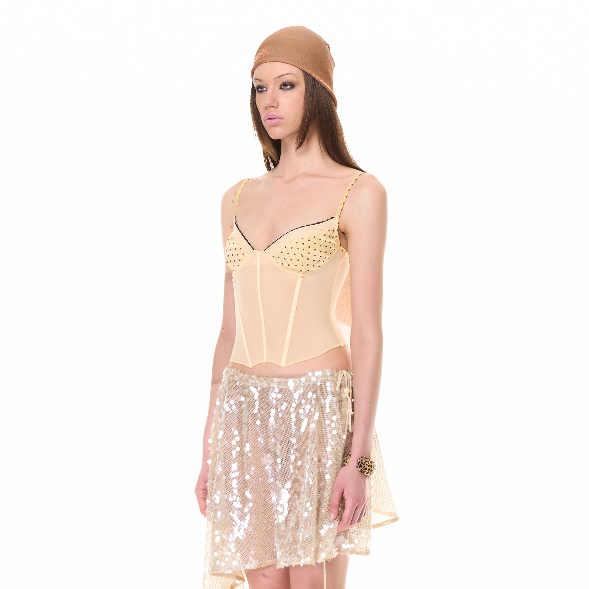 NEVER OFFEND L ANGEL Sheer Corset Cami Top