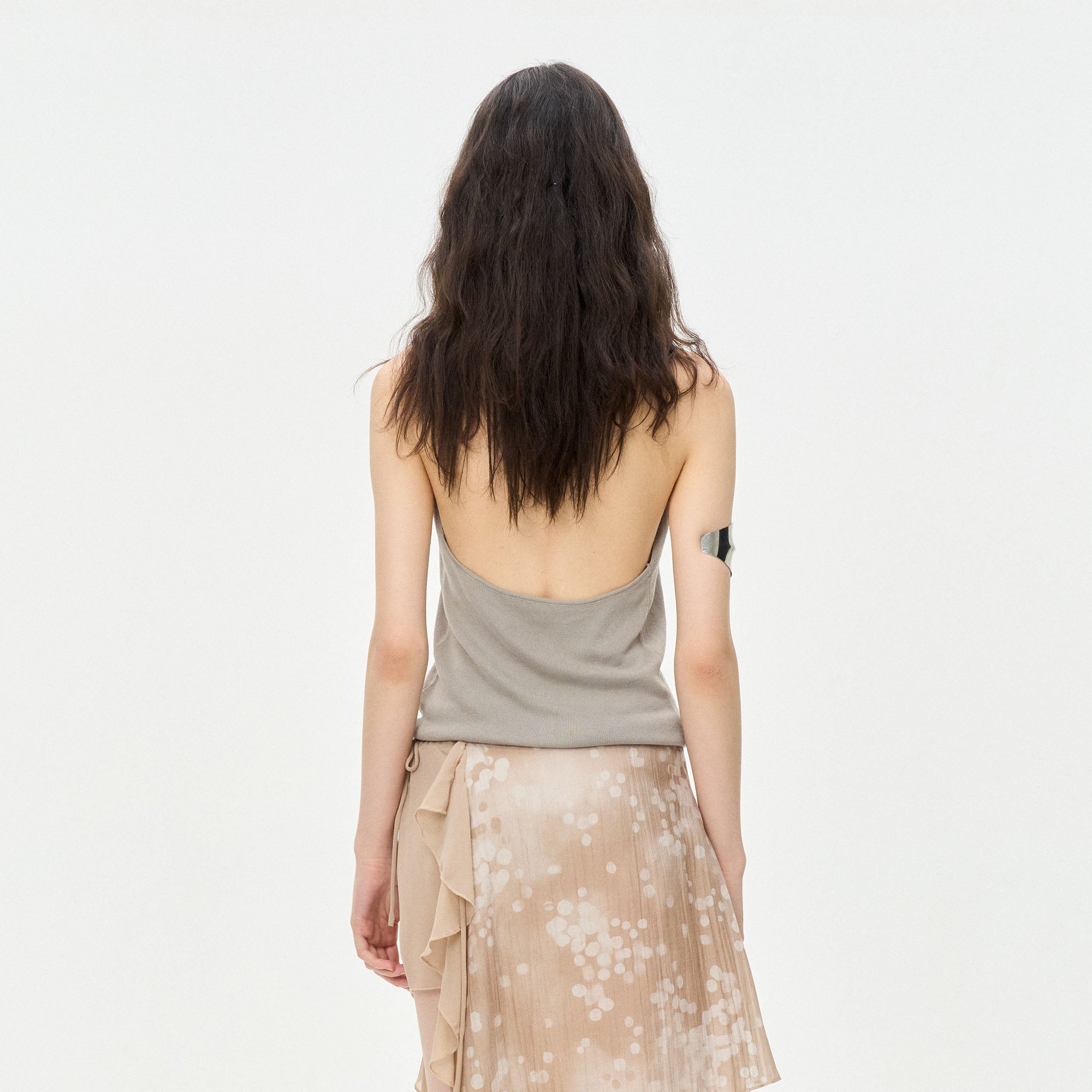 LEONSENSE Backless Draped Halter Top