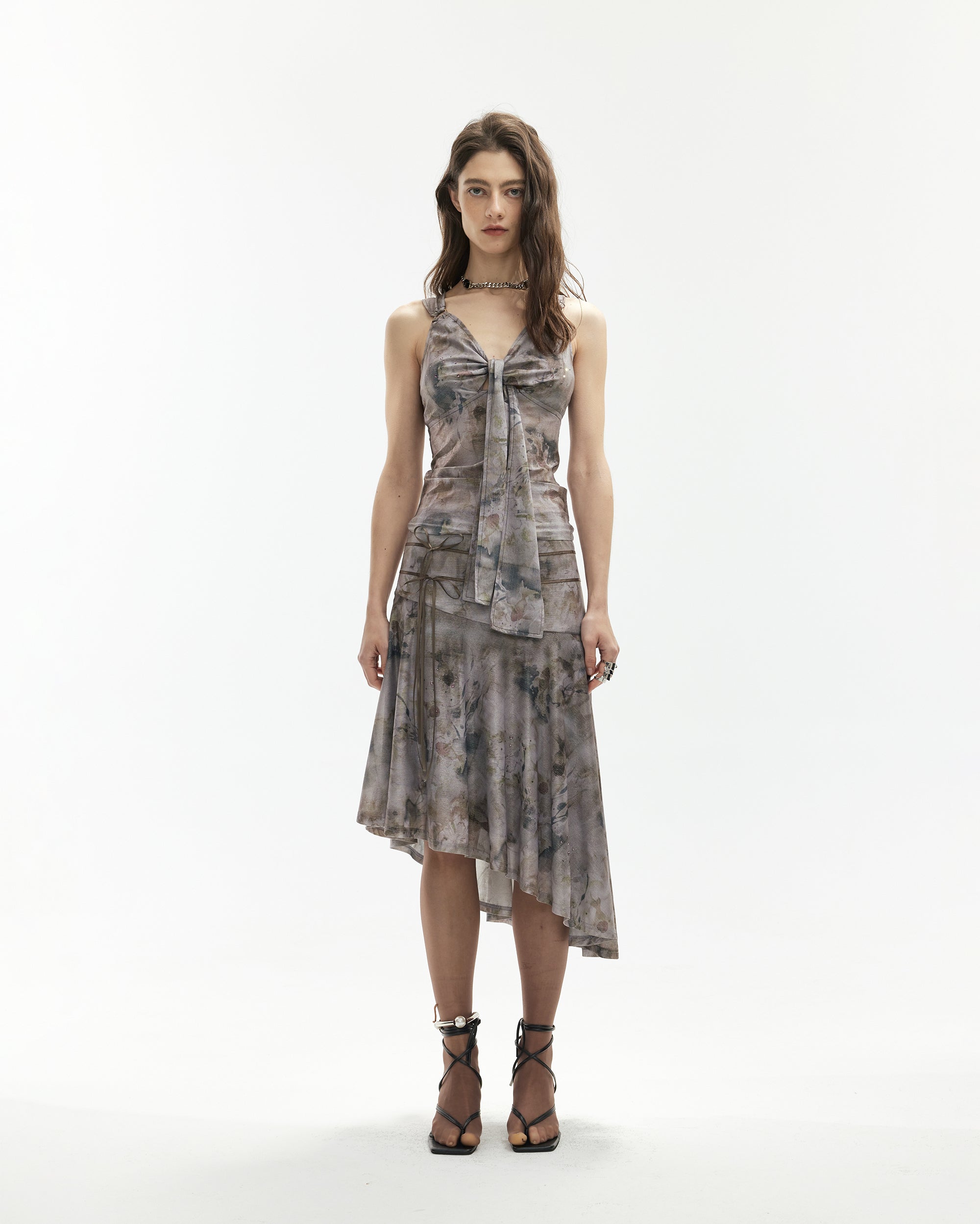 JIUWU PARK Tie-Dye Embellished Asymmetrical Skirt