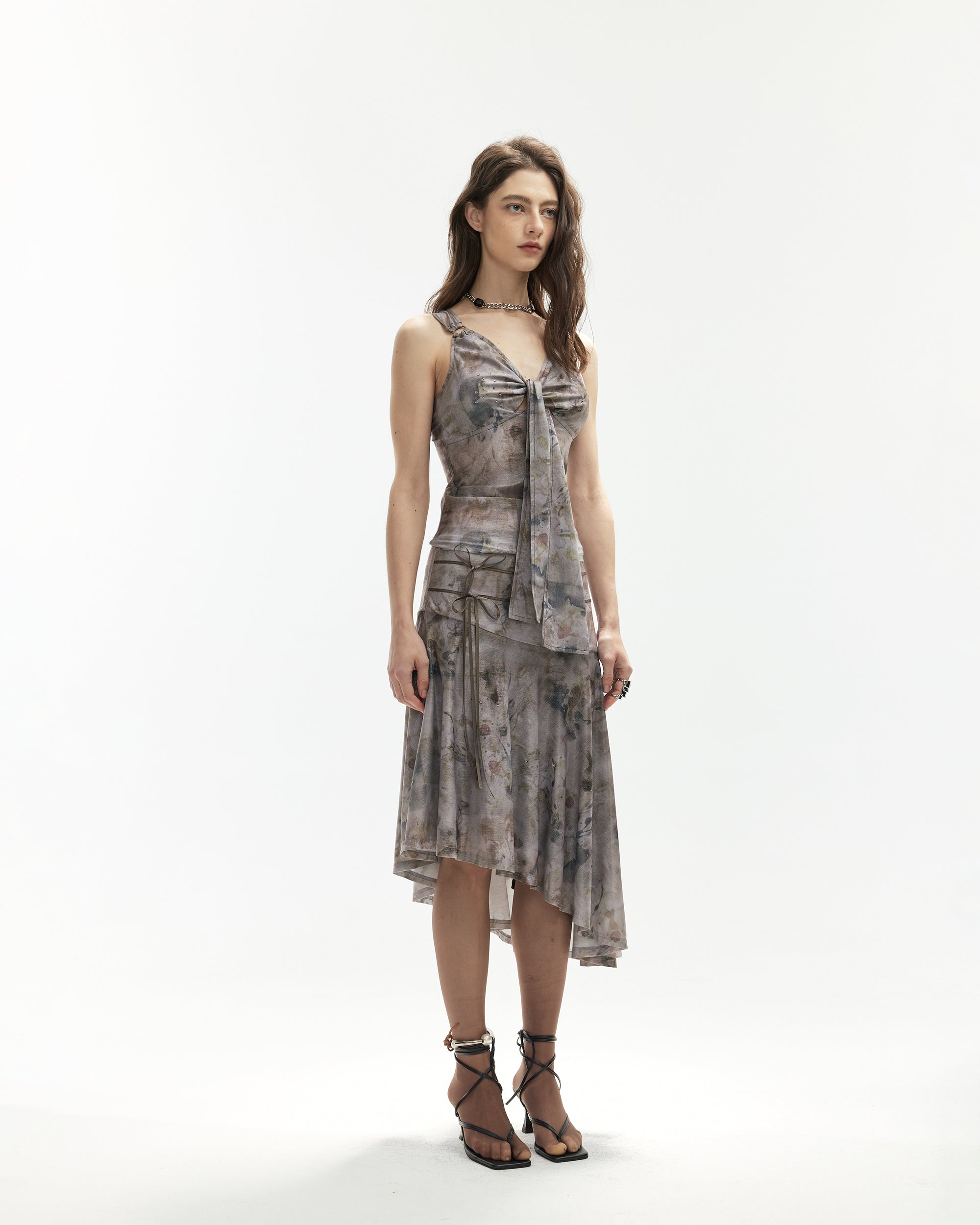 JIUWU PARK Tie-Dye Embellished Asymmetrical Skirt