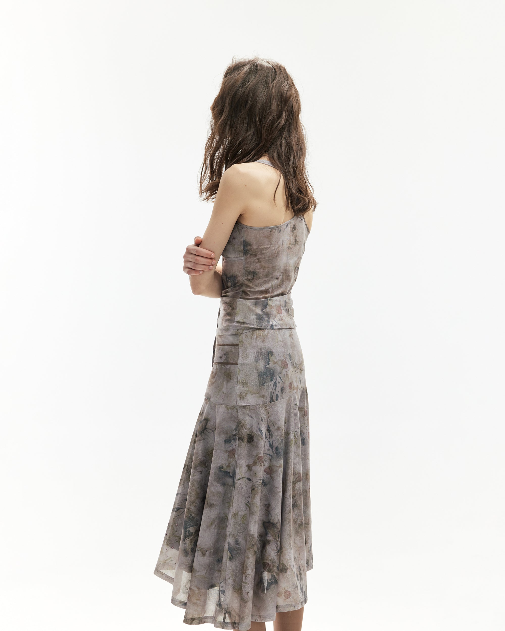 JIUWU PARK Tie-Dye Ring Halter Cami