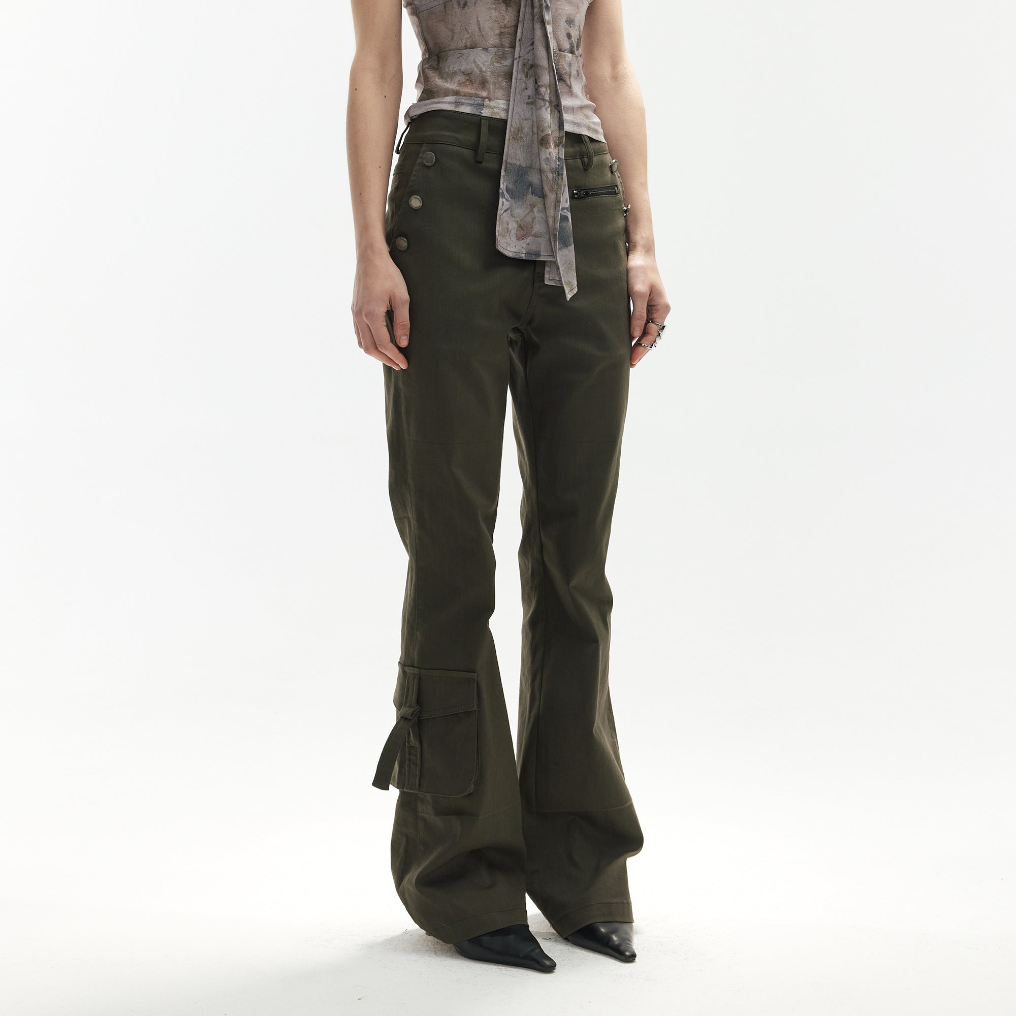 JIUWU PARK Utility Flared Cargo Pants