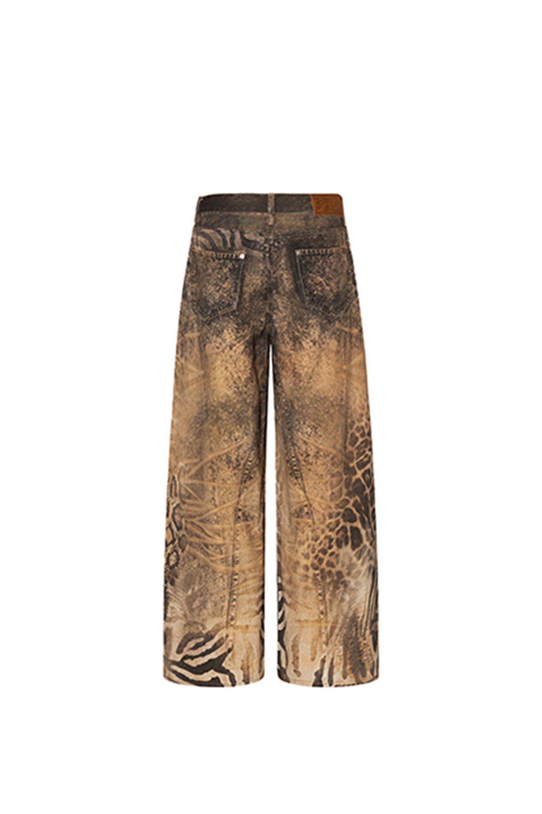 JYOSEI Retro Full-Print Animal Wide-Leg Jeans