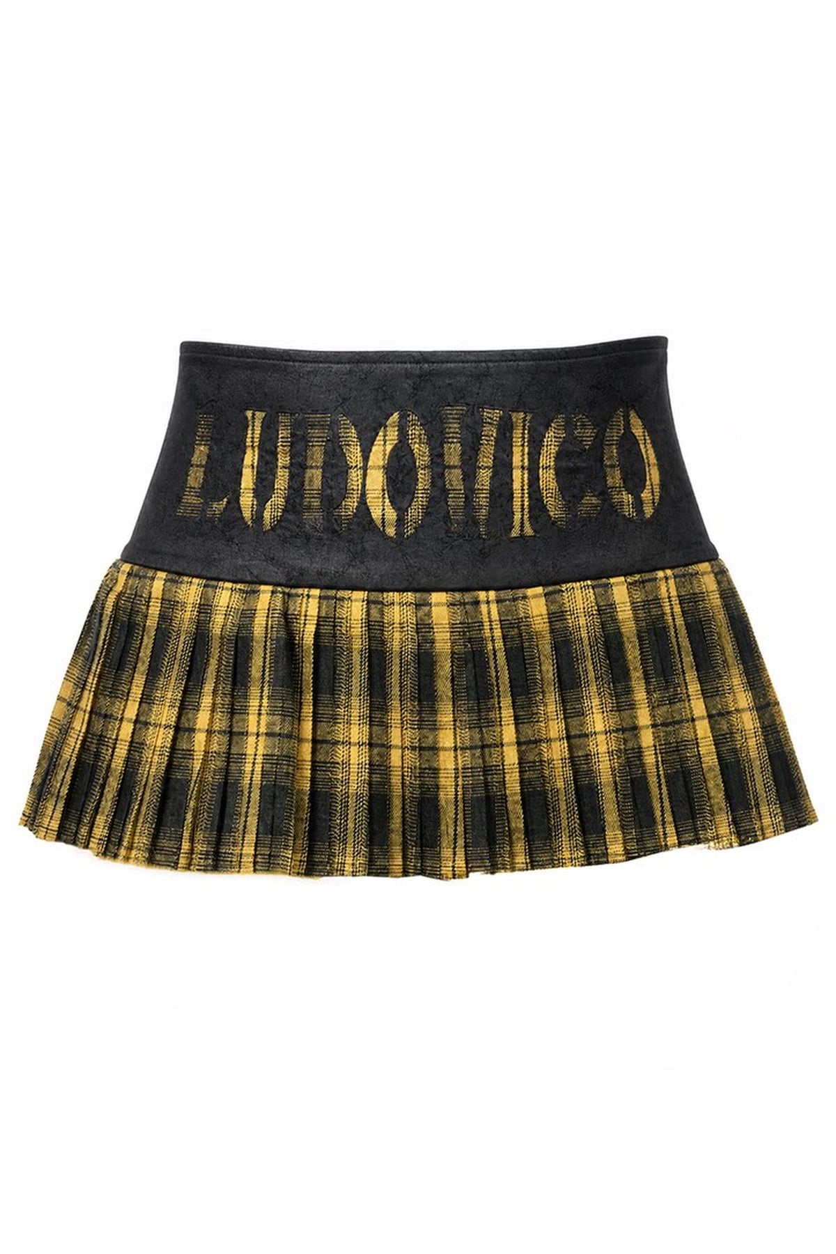 EMOHA Retro Plaid Pleated Mini Skirt — flat lay