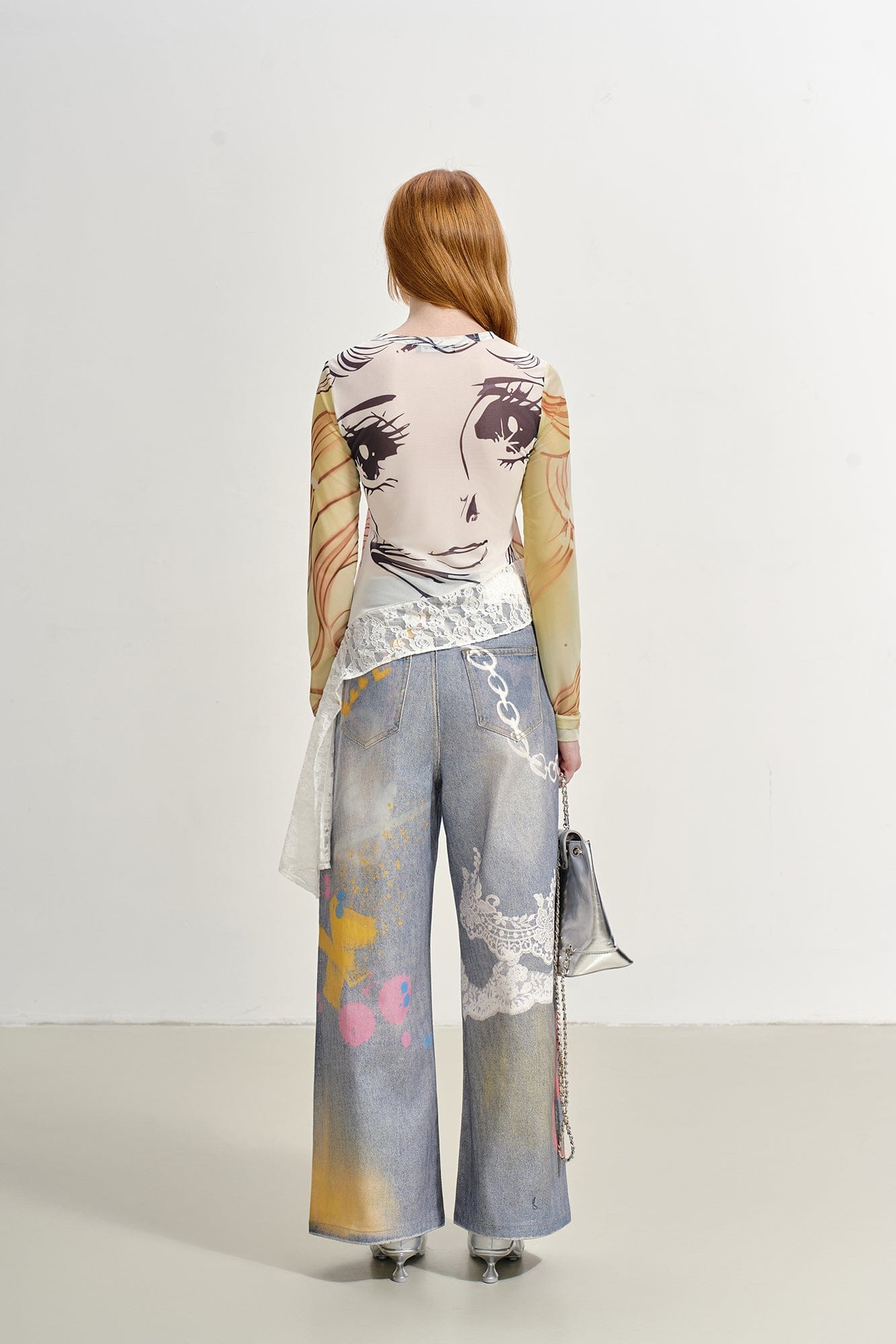 SOFITTE Graffiti Full-Printed Wide-Leg Jeans