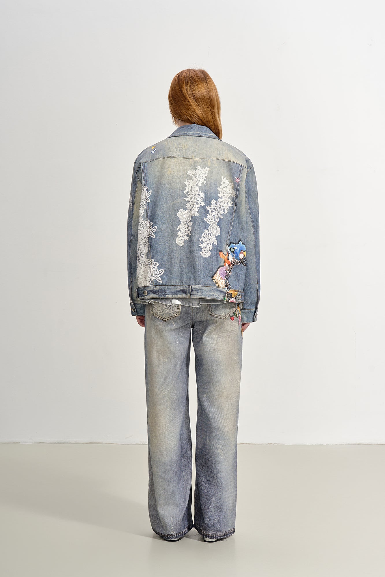 SOFITTE Charm & Lace Graphic Wide-Leg Jeans
