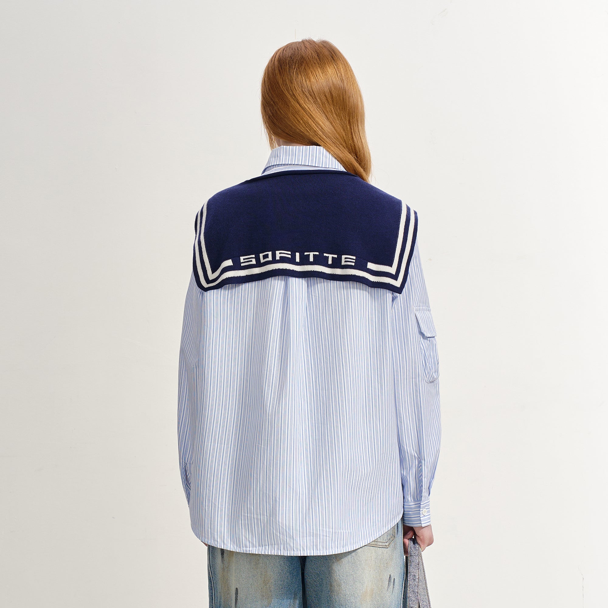 SOFITTE Puppy Graphic Striped Sailor Shirt