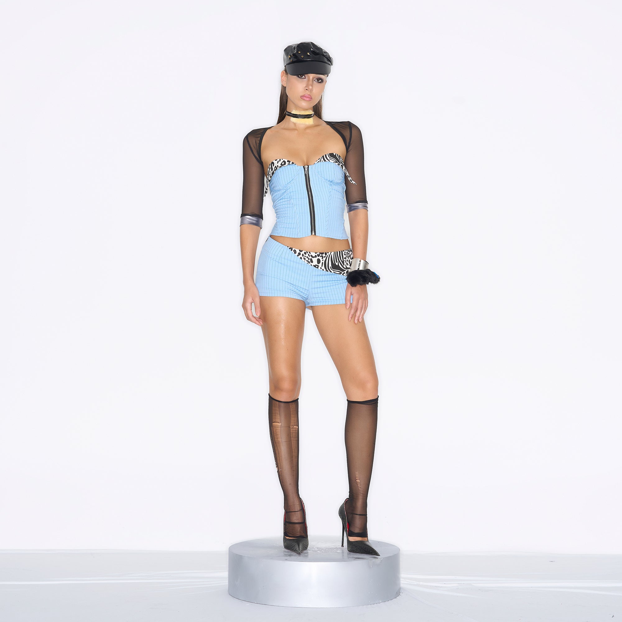 NEVER OFFEND L ANGEL Animal Print Bustier Set