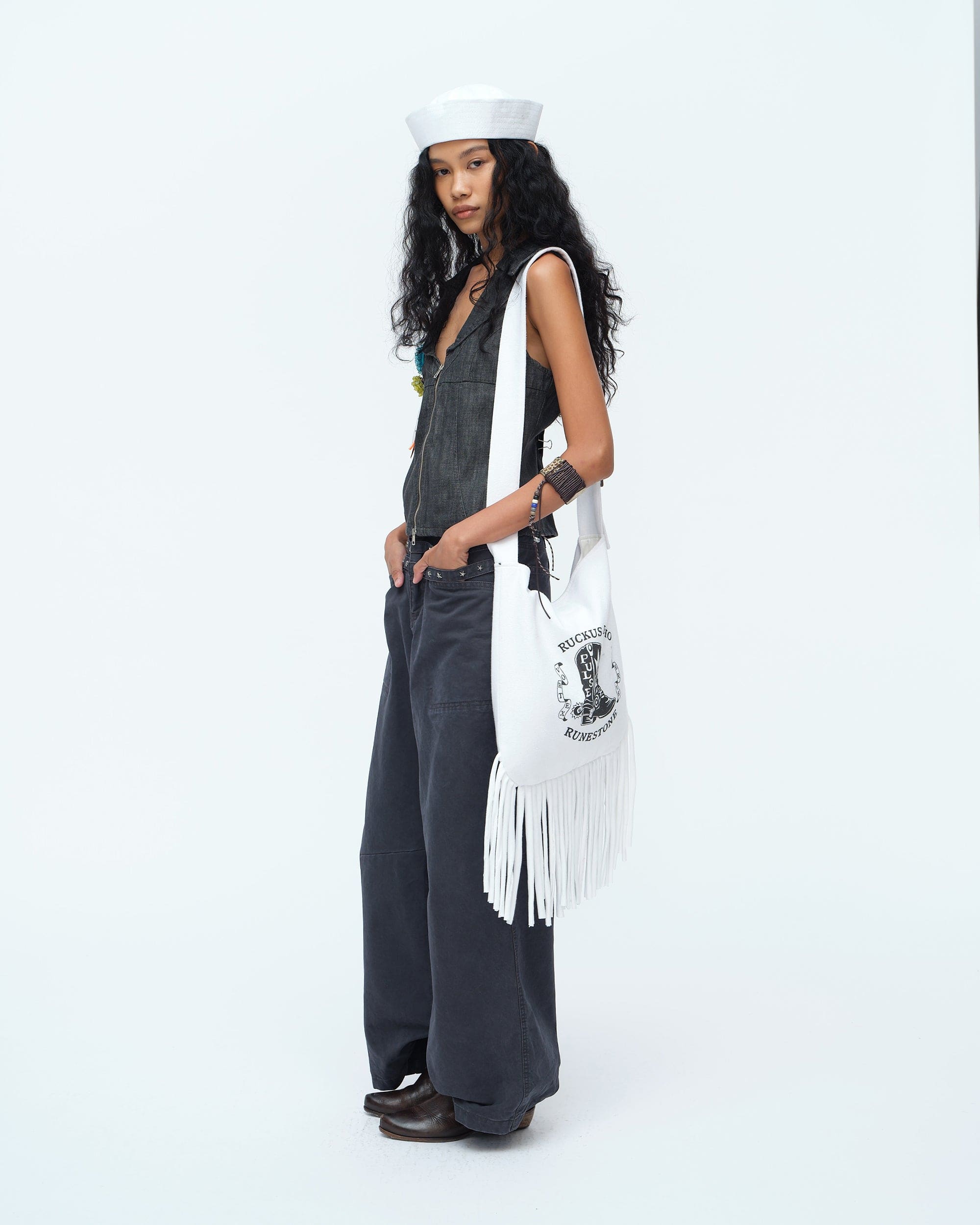 OINIMI Cowboy Boot Graphic Fringe Bag