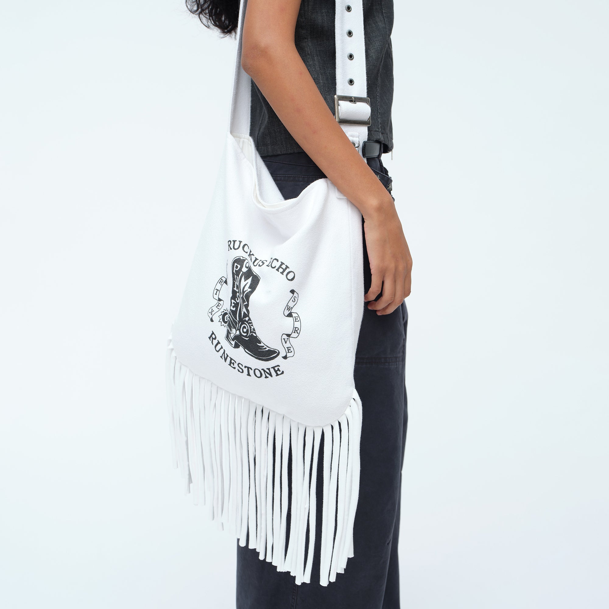 OINIMI Cowboy Boot Graphic Fringe Bag