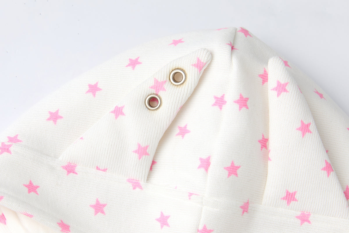 BETWEENAND Glitter Star Full-Print Slim Zip-Up Hoodie