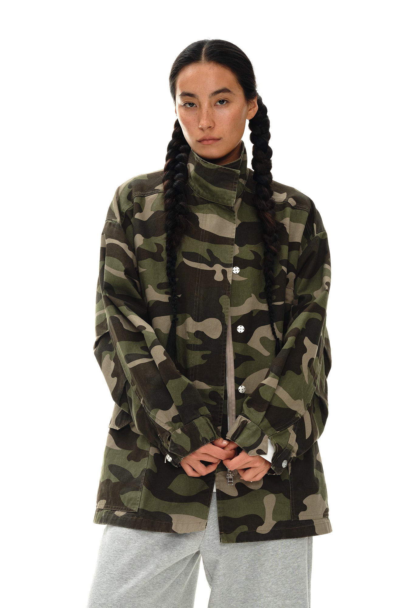 OINIMI Camo Tactical Drawstring Field Jacket