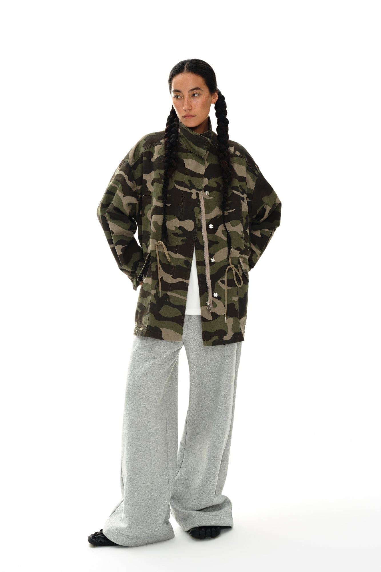 OINIMI Camo Tactical Drawstring Field Jacket