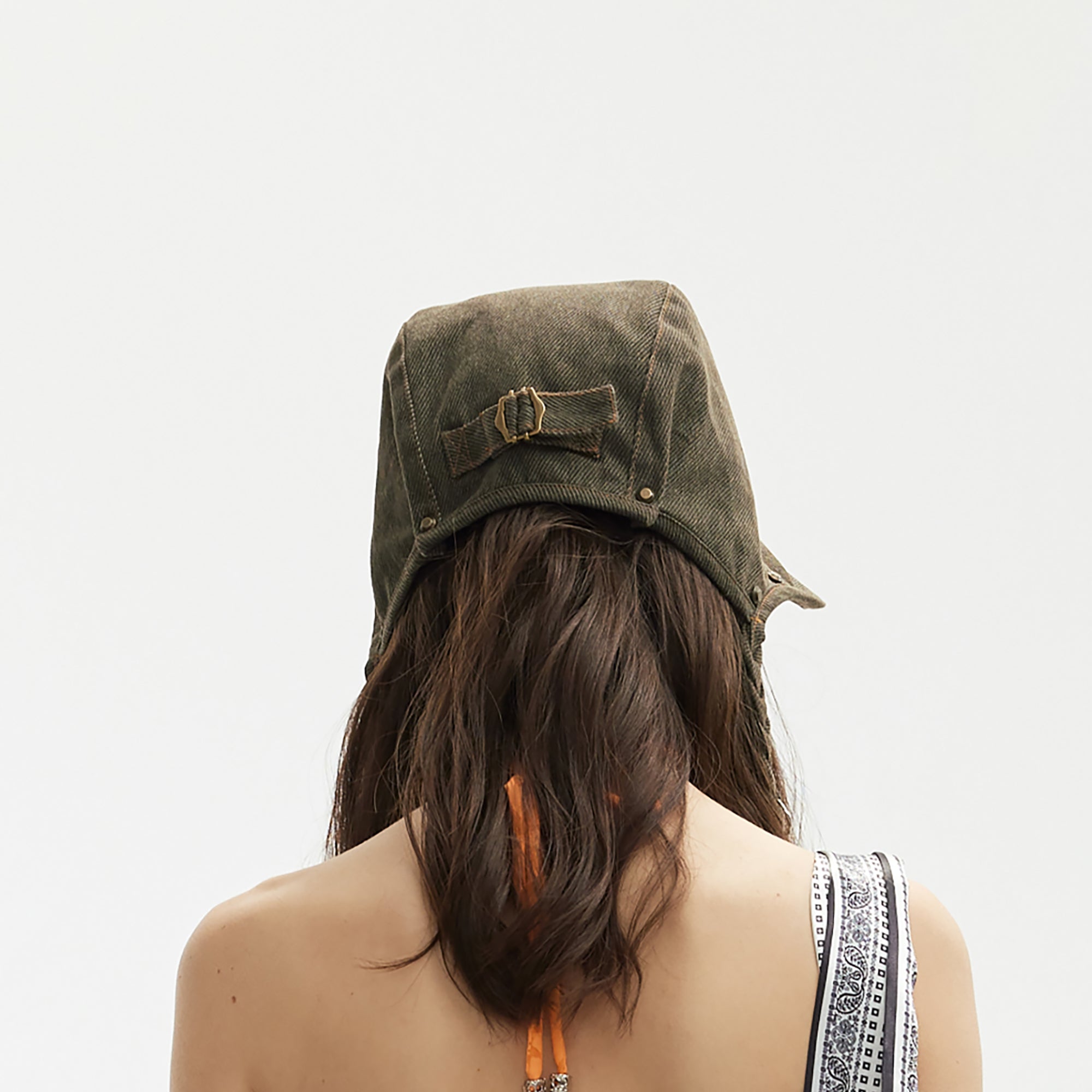 JIUWU PARK Washed Denim Workwear Bucket Hat