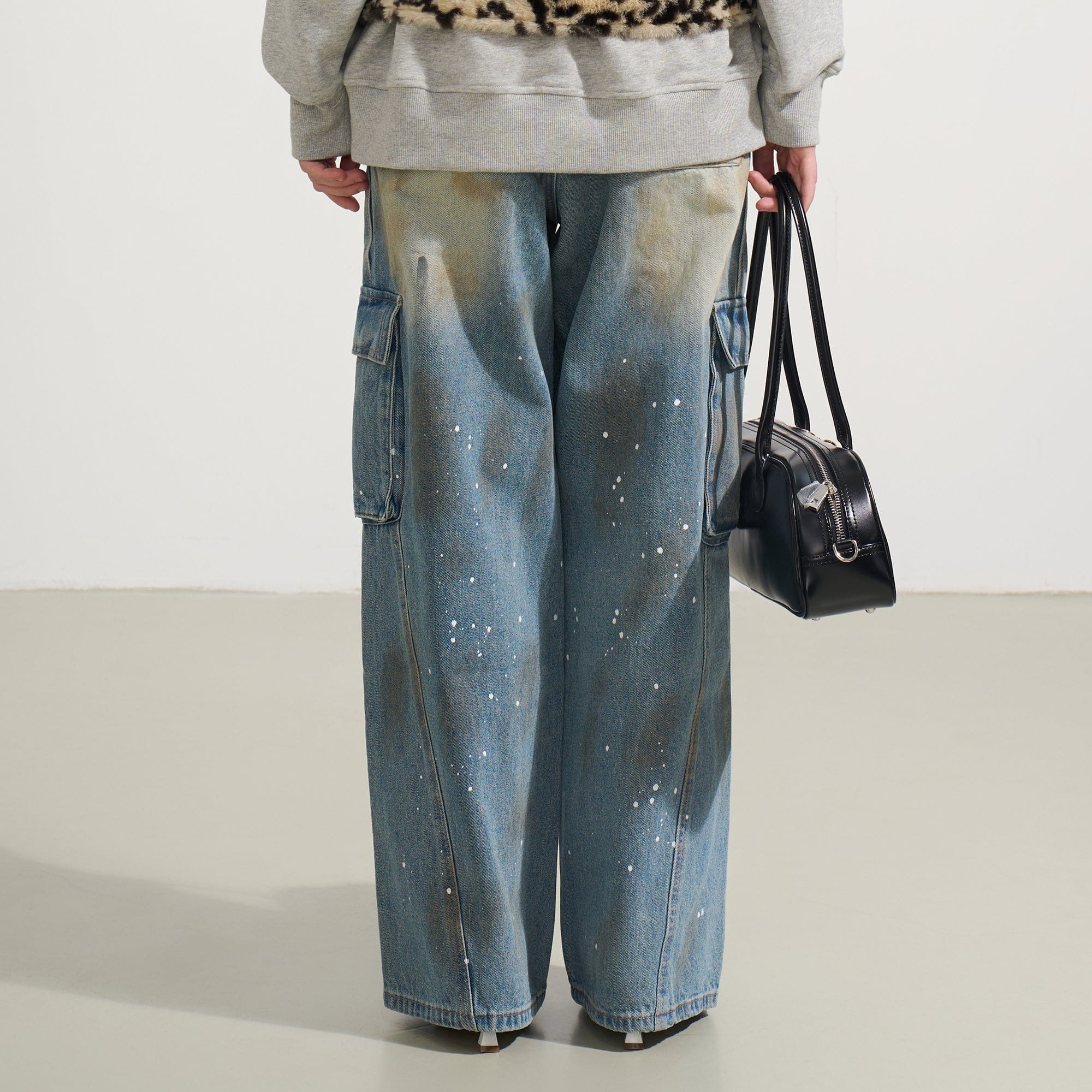SOFITTE Splatter Stain Utility Cargo Jeans