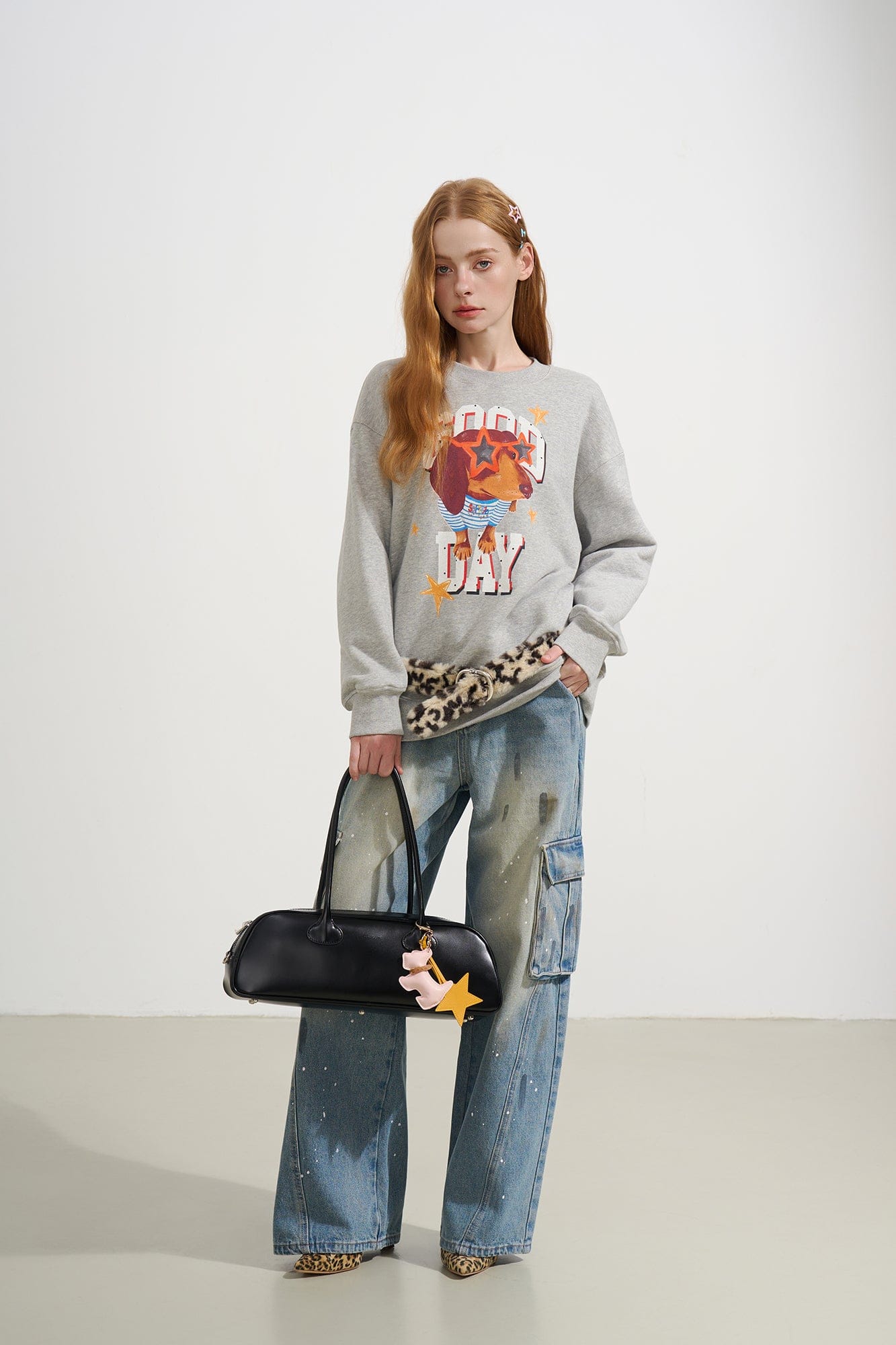 SOFITTE Splatter Stain Utility Cargo Jeans