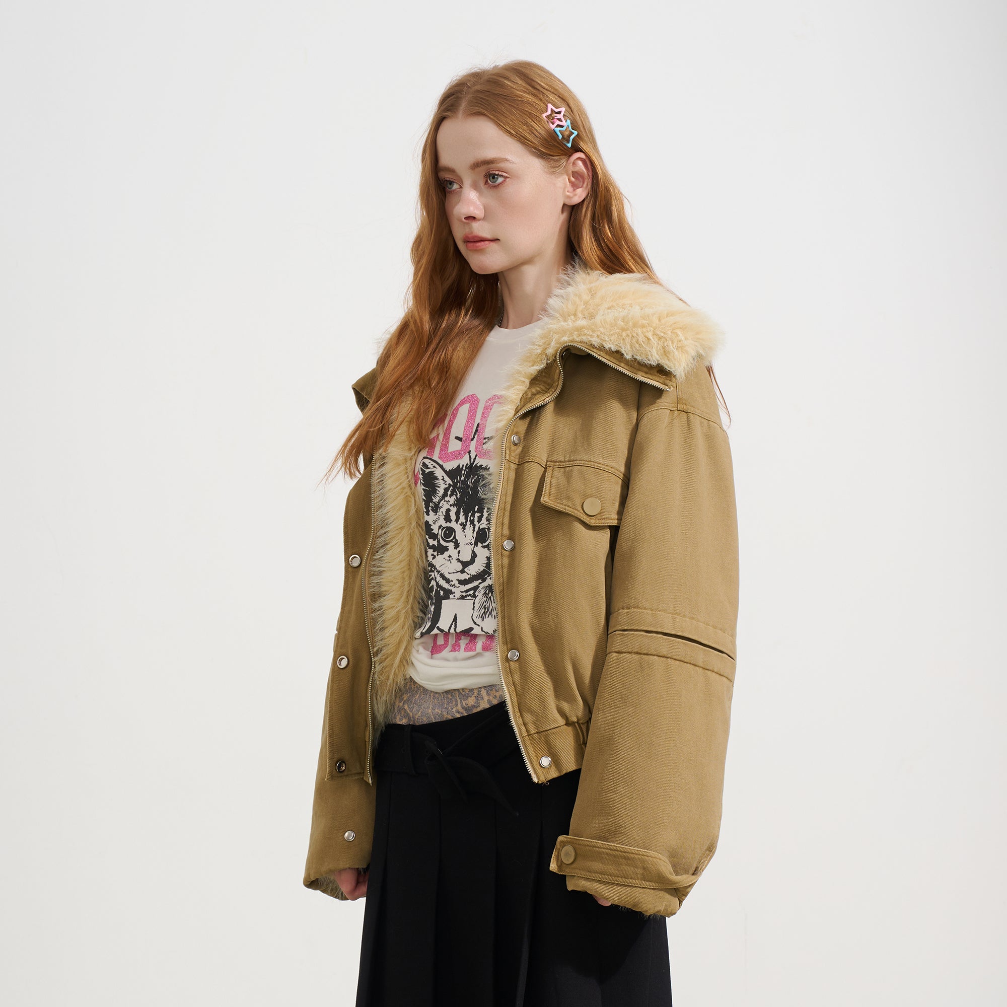 SOFITTE Faux-Fur Lined Utility Bomber Jacket