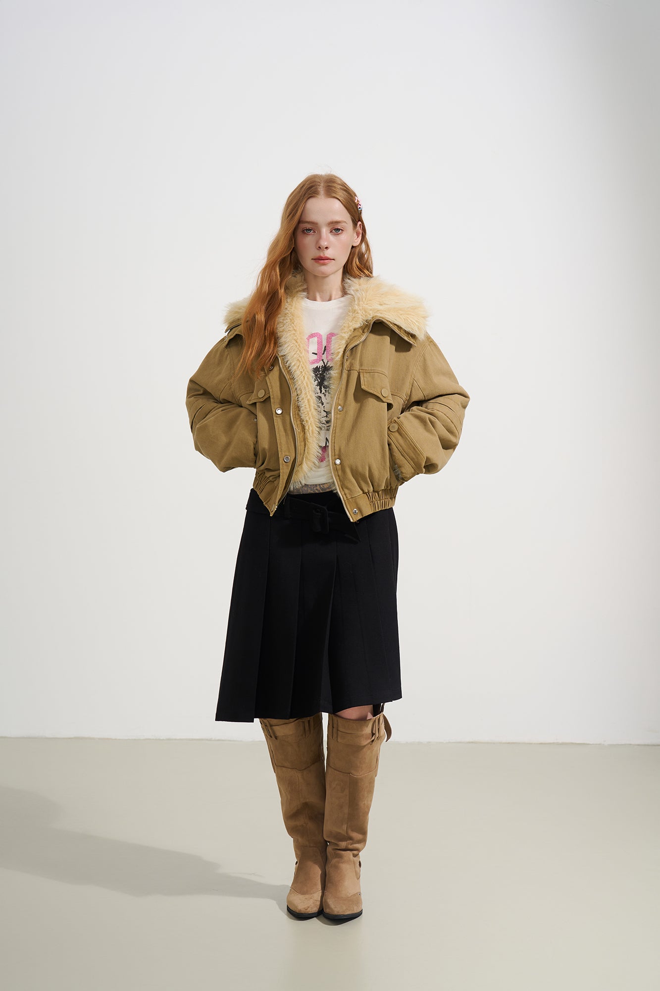 SOFITTE Faux-Fur Lined Utility Bomber Jacket