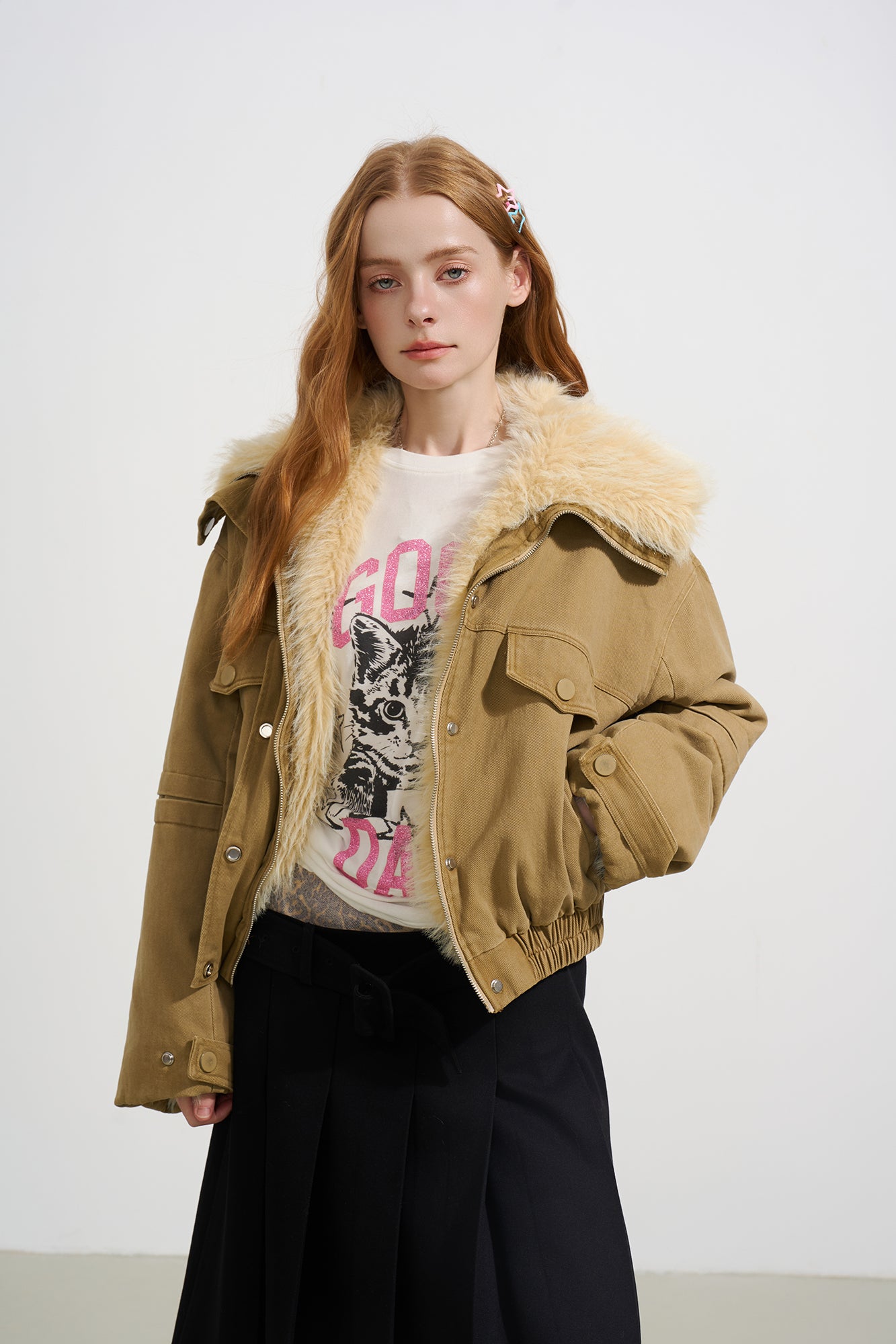 SOFITTE Faux-Fur Lined Utility Bomber Jacket