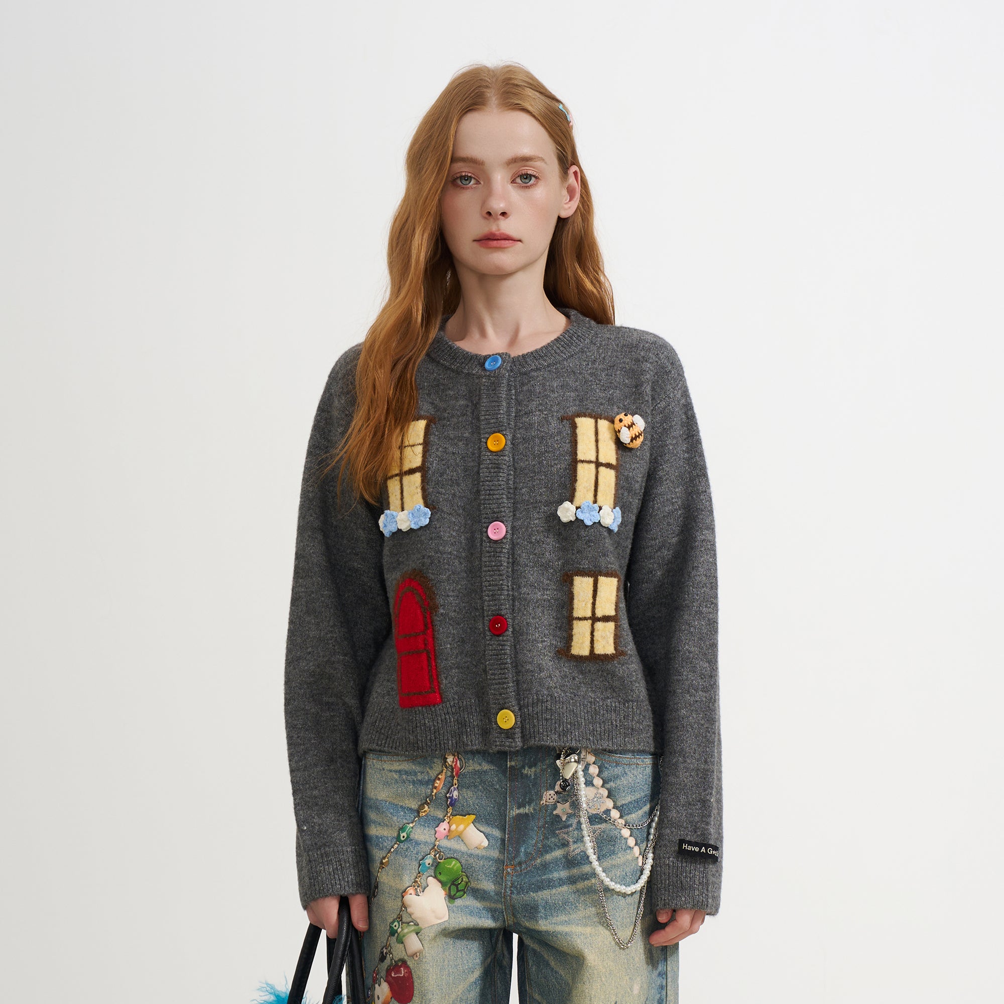 SOFITTE Flowers & Bees Window Embellished Cardigan