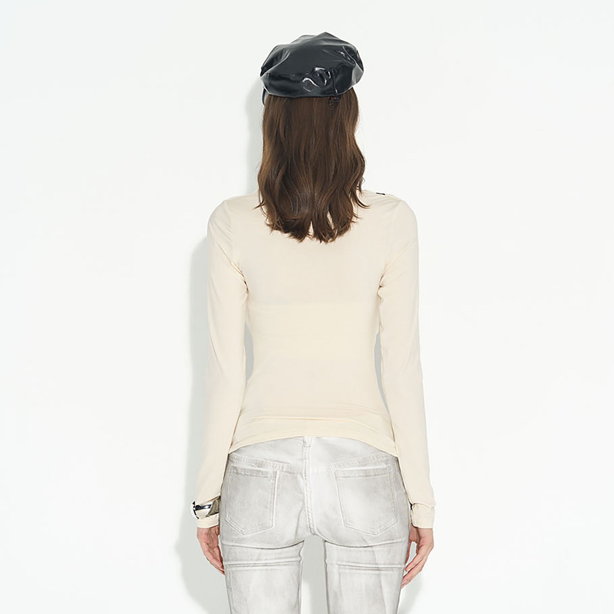 NEVER OFFEND L ANGEL Leopard-Draped Twisted Off-Shoulder Top