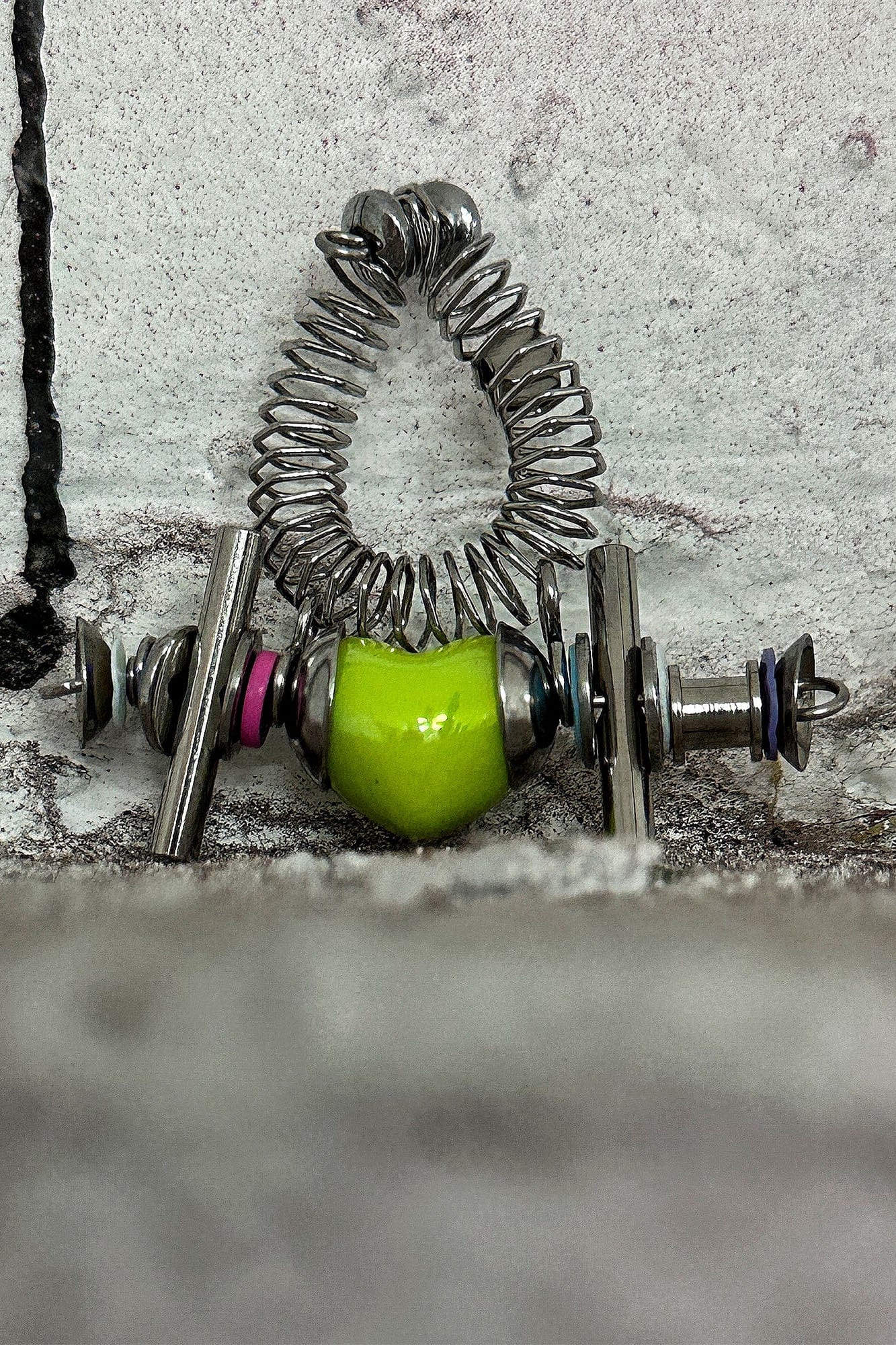ILLUSORY Time Machine Neon Heart Spiral Coil Ring, premium urban and streetwear designers apparel on PROJECTISR.com, ILLUSORY