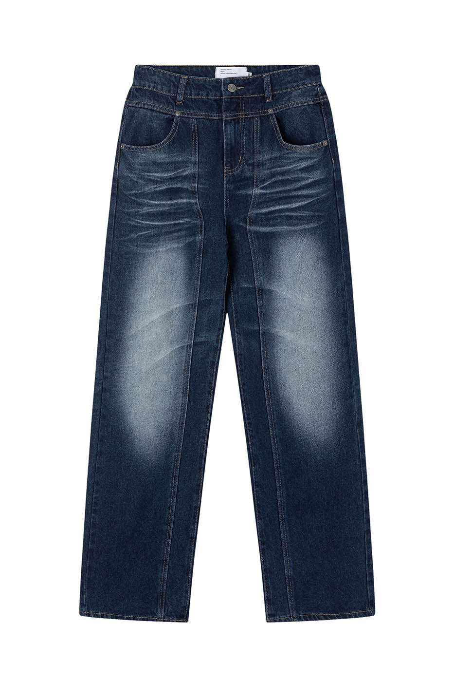 ARTIFICIAL WORLD Crinkled Straight-Leg Washed Jeans, premium urban and streetwear designers apparel on PROJECTISR.com, ARTIFICIAL WORLD