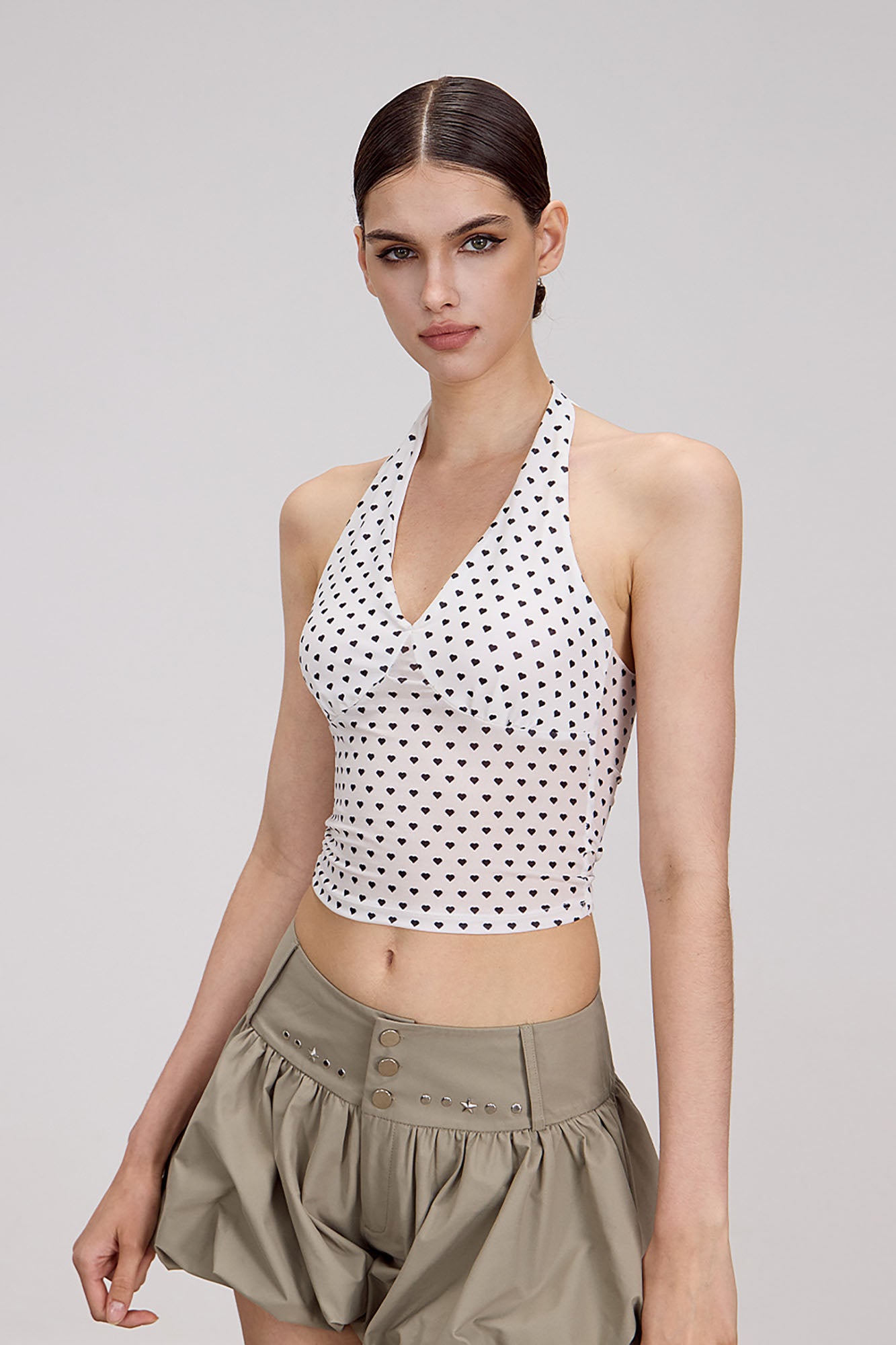 AE30 SAINT Mini Heart Halter Tank Top