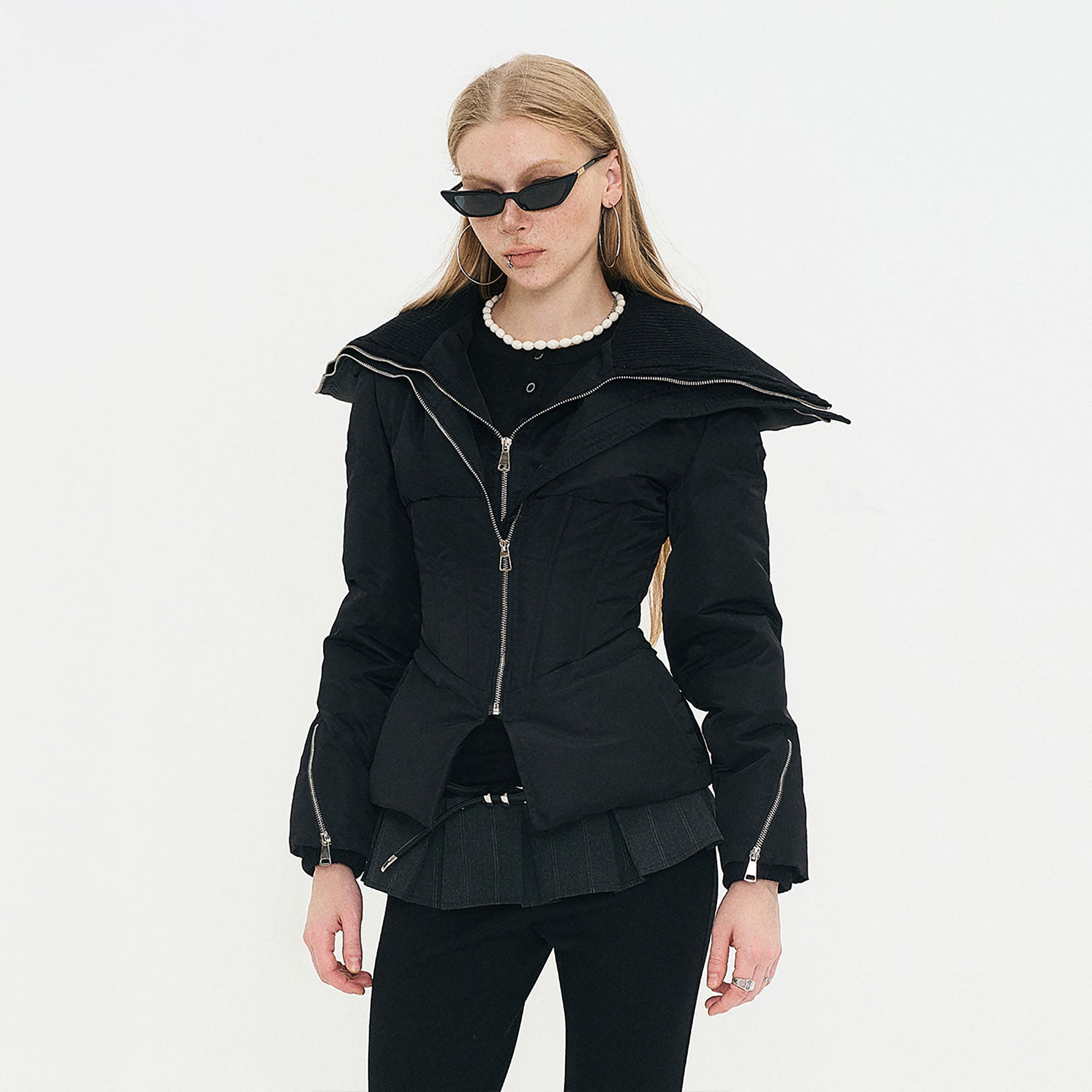 THE NEVERMORE Structured Layered Corset Down Jacket
