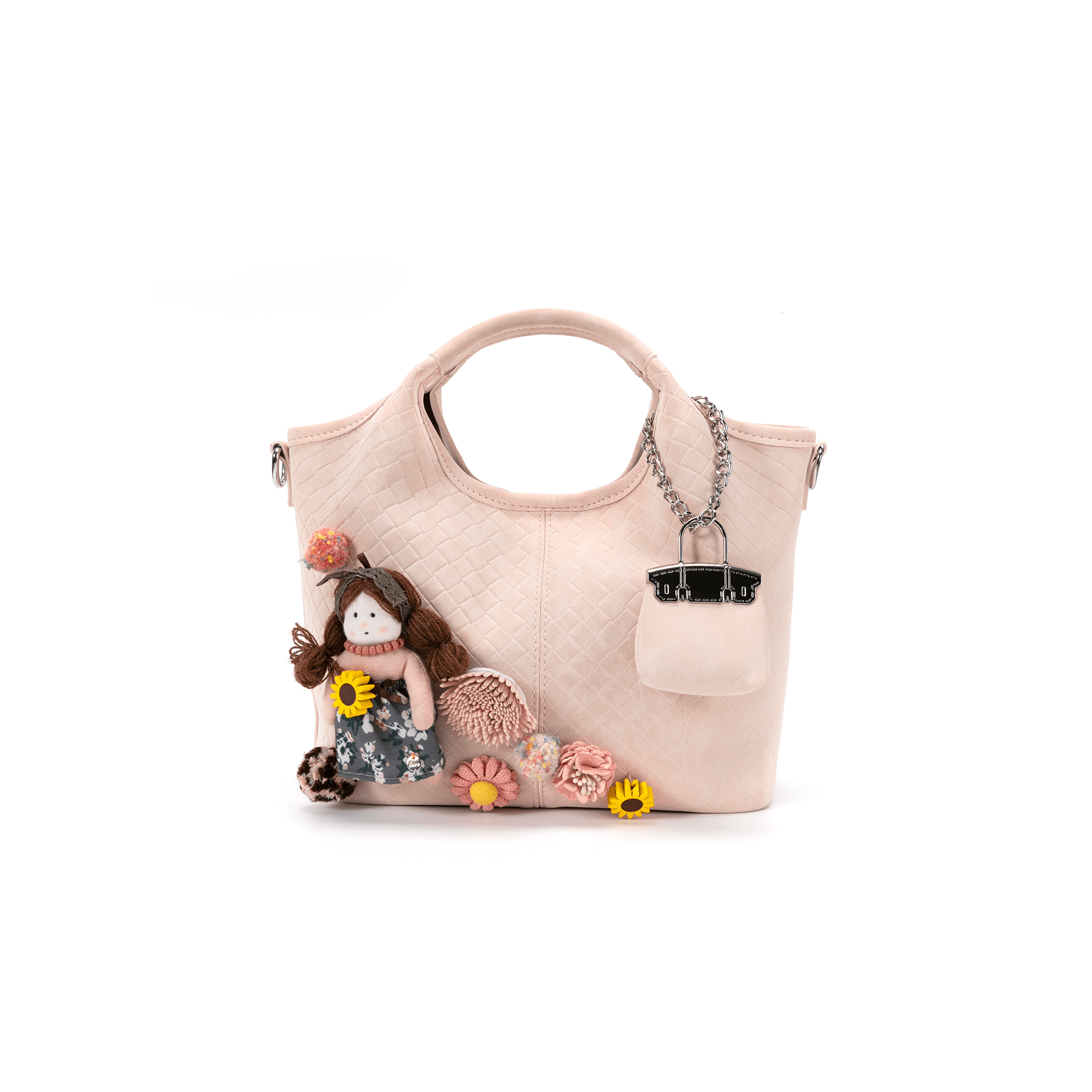 BLING BOX Doll Garden Faux-Woven Tote