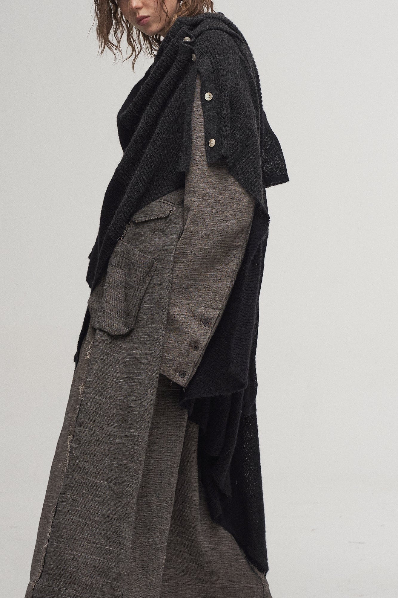 ILNya Nieternite Nifutur Convertible Drape Knit Cape, premium urban and streetwear designers apparel on PROJECTISR.com, ILNya Nieternite Nifutur