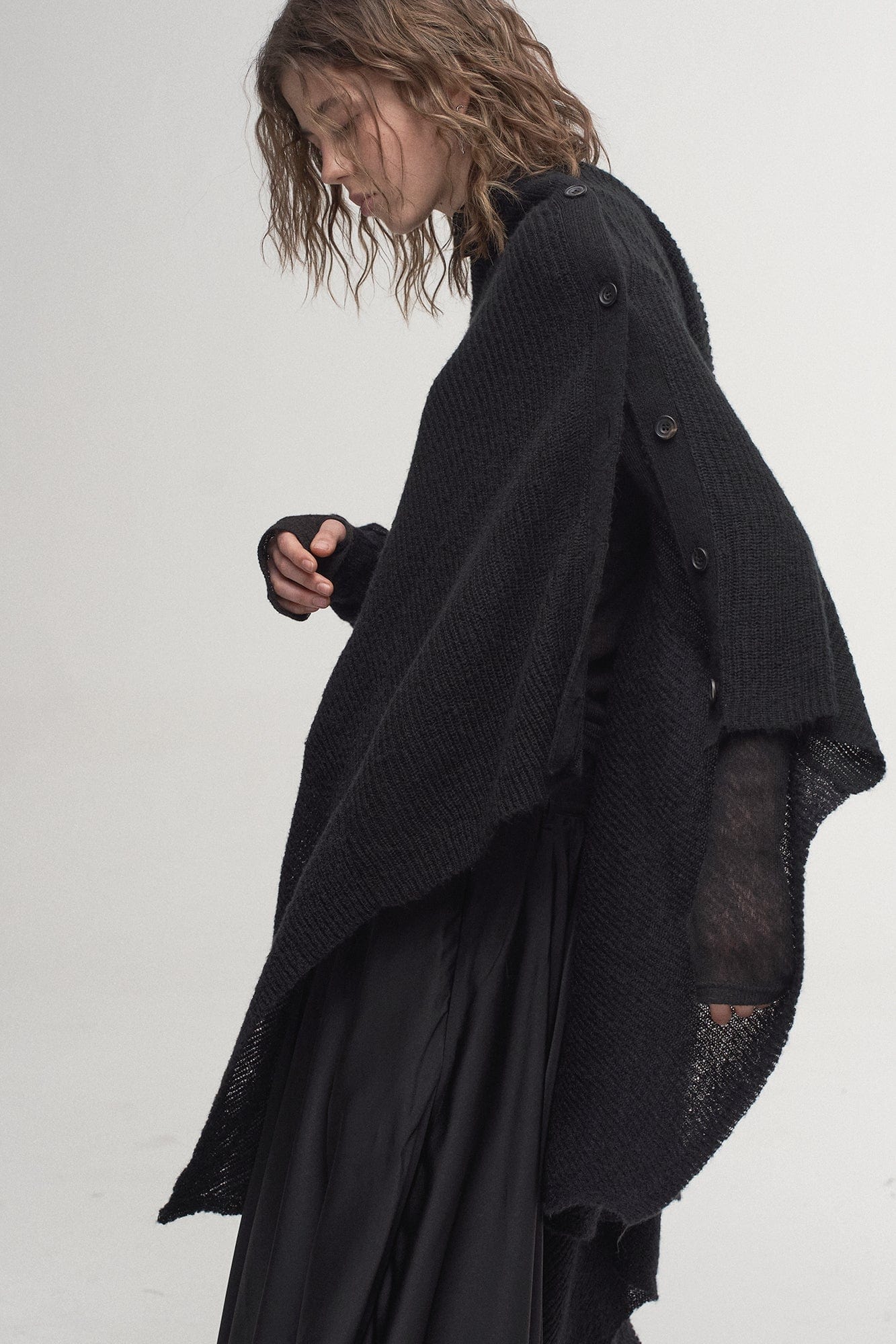 ILNya Nieternite Nifutur Convertible Drape Knit Cape, premium urban and streetwear designers apparel on PROJECTISR.com, ILNya Nieternite Nifutur